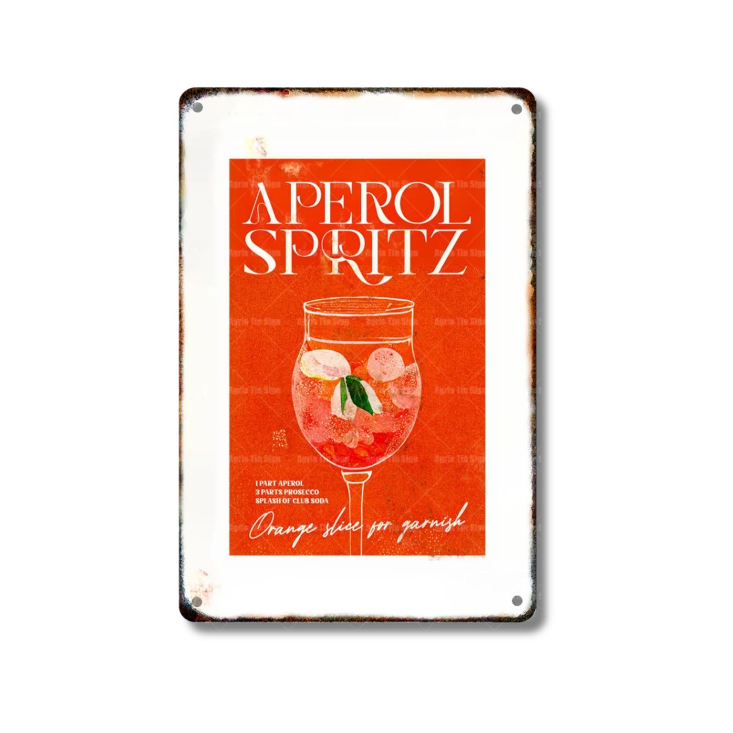 Classical Cocktail Metal Print, Caipirinha, Gin & Tonic, Aperol Vintage Tin Sign • Papagaio Studio Decor Shop