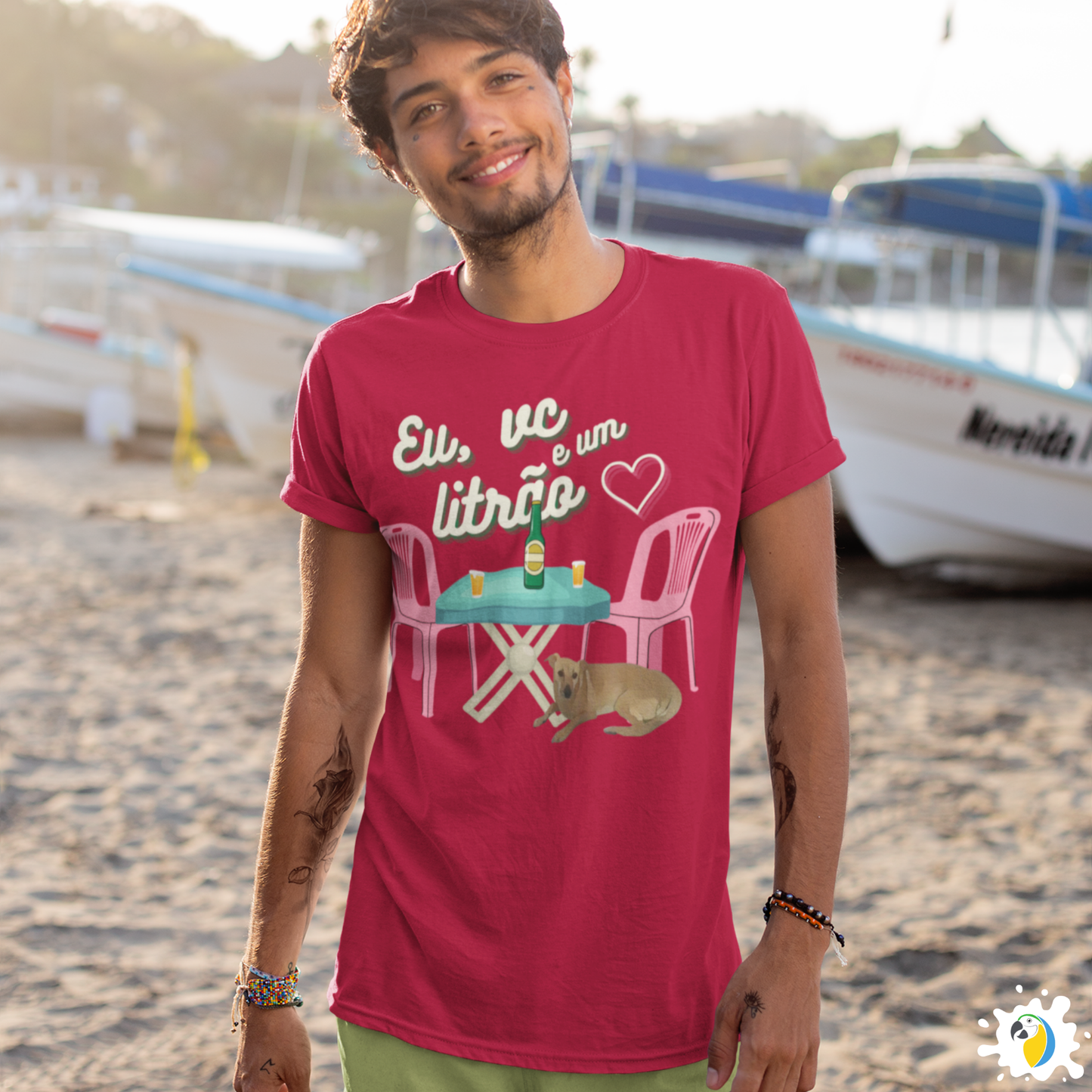 Eu-Voce-e-um-Litrao-T-Shirt-Brazilian-Street-Bar-Design-100_-Cotton-Men_s-Tee-Vintage-Brazilian-Beer-Shirt-Comfortable-Breathable-Casual-Wear • Papagaio Studio Design Shop