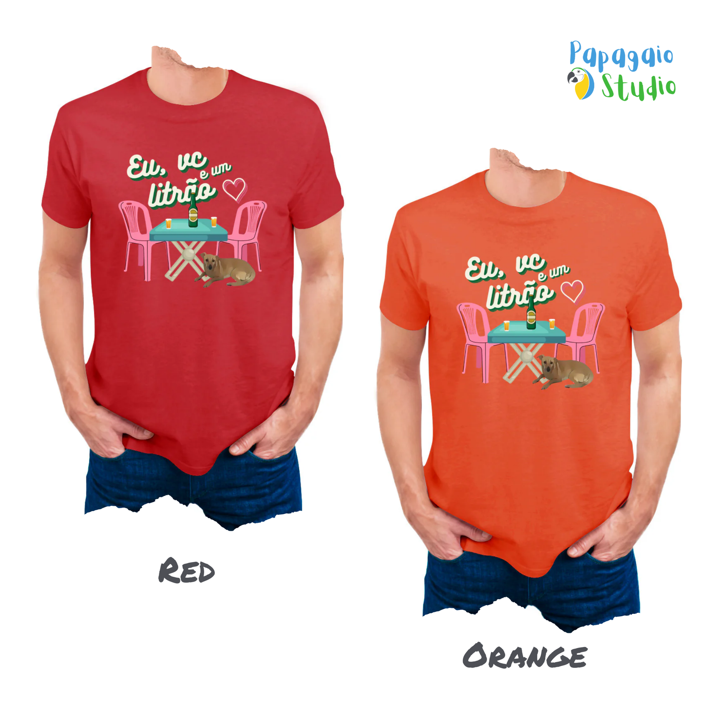 Eu-Voce-e-um-Litrao-T-Shirt-Brazilian-Street-Bar-Design-100_-Cotton-Men_s-Tee-Vintage-Brazilian-Beer-Shirt-Comfortable-Breathable-Casual-Wear • Papagaio Studio Design Shop