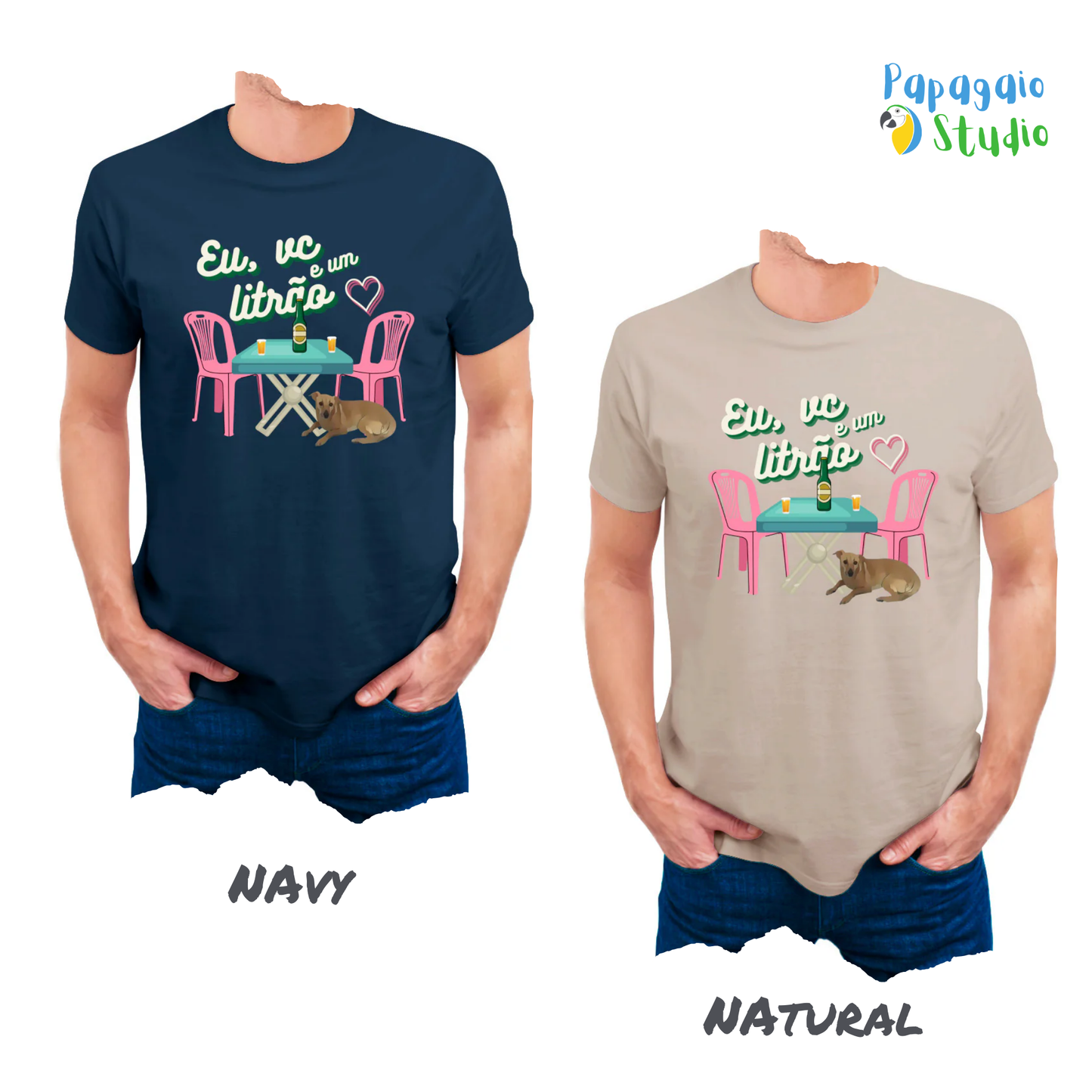 Eu-Voce-e-um-Litrao-T-Shirt-Brazilian-Street-Bar-Design-100_-Cotton-Men_s-Tee-Vintage-Brazilian-Beer-Shirt-Comfortable-Breathable-Casual-Wear • Papagaio Studio Design Shop