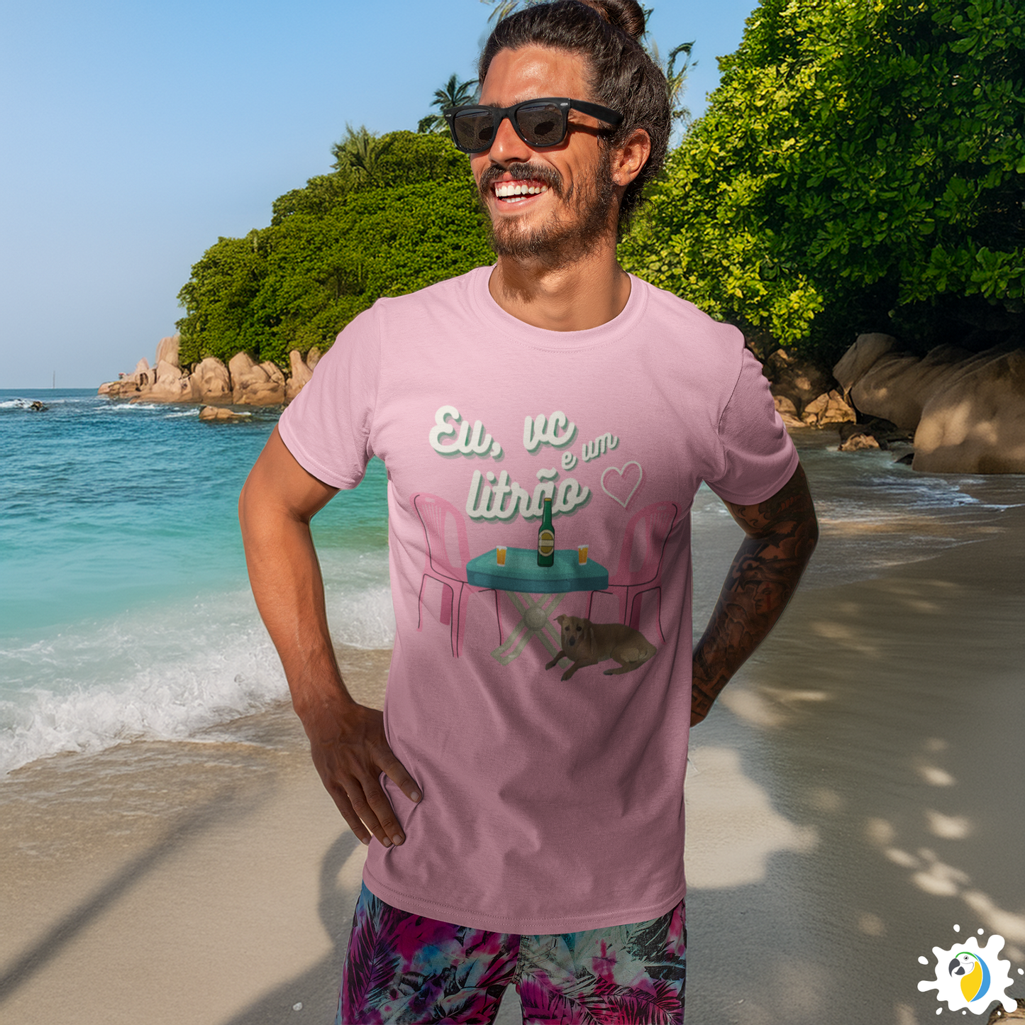 Eu-Voce-e-um-Litrao-T-Shirt-Brazilian-Street-Bar-Design-100_-Cotton-Men_s-Tee-Vintage-Brazilian-Beer-Shirt-Comfortable-Breathable-Casual-Wear • Papagaio Studio Design Shop