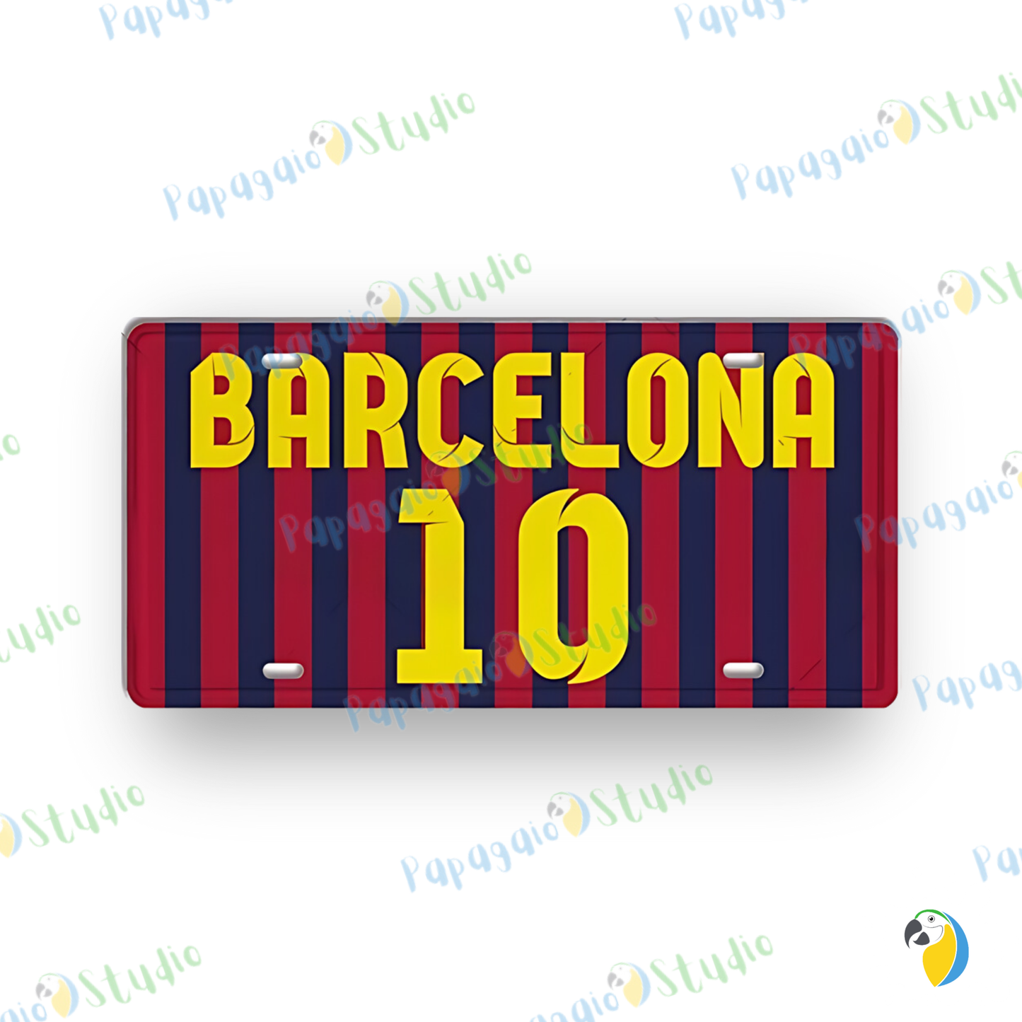 Football Jersey License Plate • Milan Barcelona Madrid Munich Manchester City Colors 15x30cm Tin Sign • Soccer Team Metal Print Wall Hanging • Papagaio Studio Design Shop