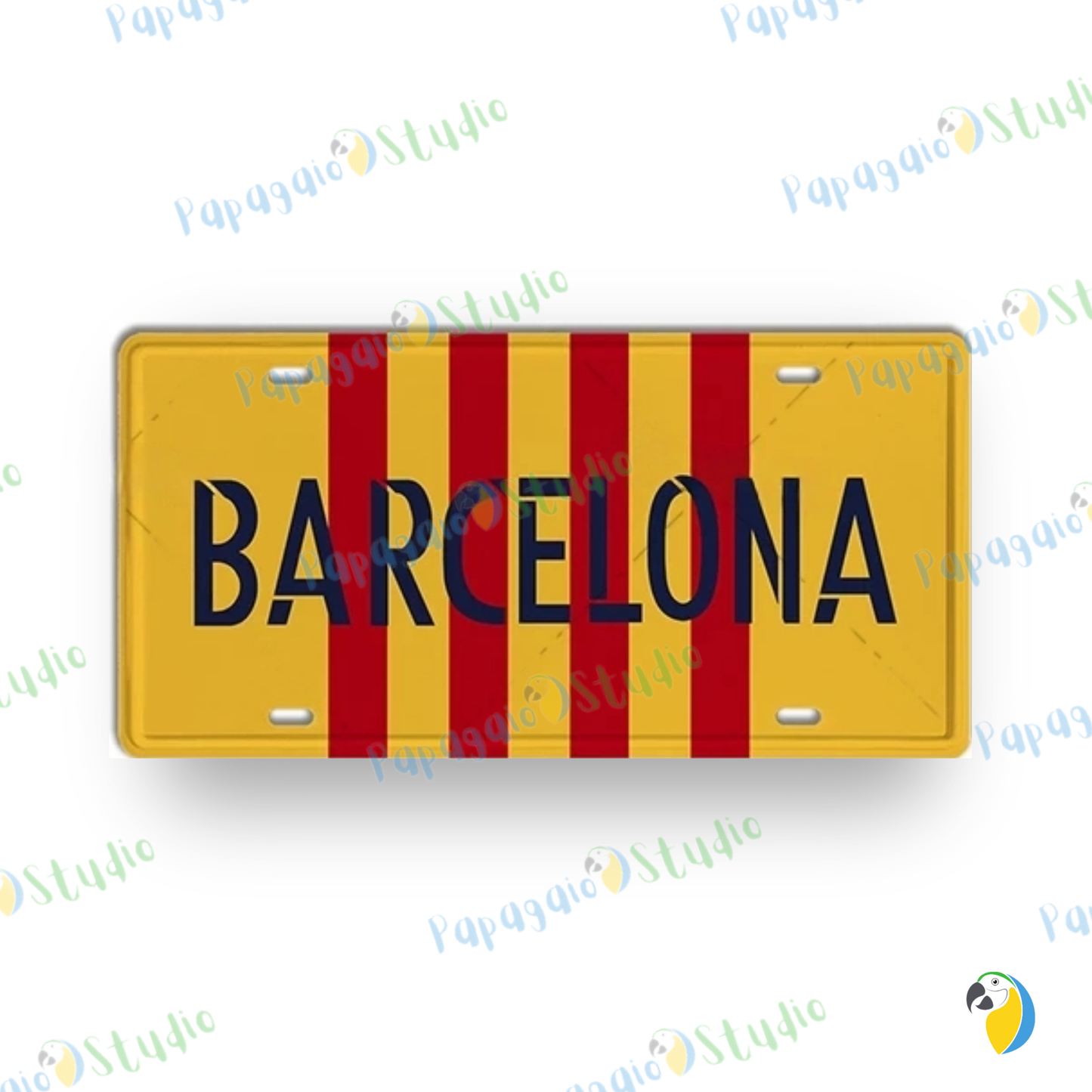 Football Jersey License Plate • Milan Barcelona Madrid Munich Manchester City Colors 15x30cm Tin Sign • Soccer Team Metal Print Wall Hanging • Papagaio Studio Design Shop