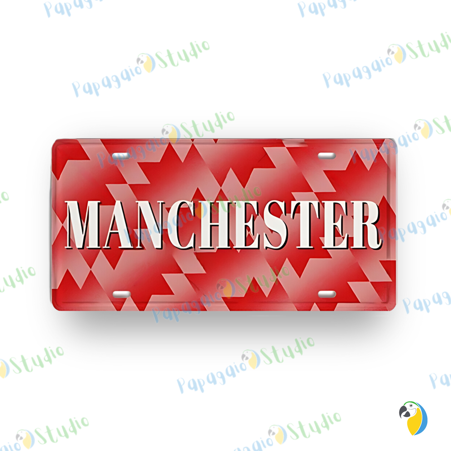 Football Jersey License Plate • Milan Barcelona Madrid Munich Manchester City Colors 15x30cm Tin Sign • Soccer Team Metal Print Wall Hanging • Papagaio Studio Design Shop