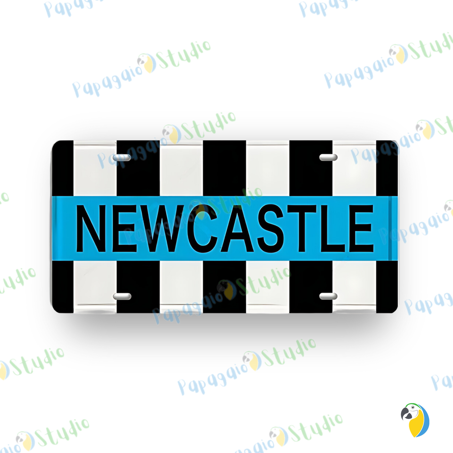 Football Jersey License Plate • Milan Barcelona Madrid Munich Manchester City Colors 15x30cm Tin Sign • Soccer Team Metal Print Wall Hanging • Papagaio Studio Design Shop