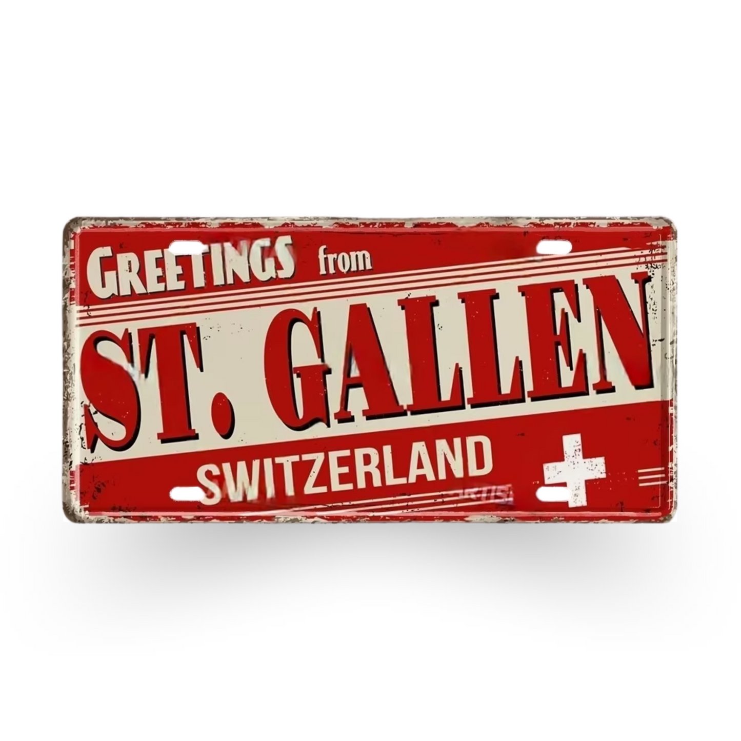 France & Switzerland License Plate Metal Sign • French Swiss City State Province Decorative Plaque Wall Hanging • Euro Trip Gift Souvenir • Papagaio Studio Online Shop