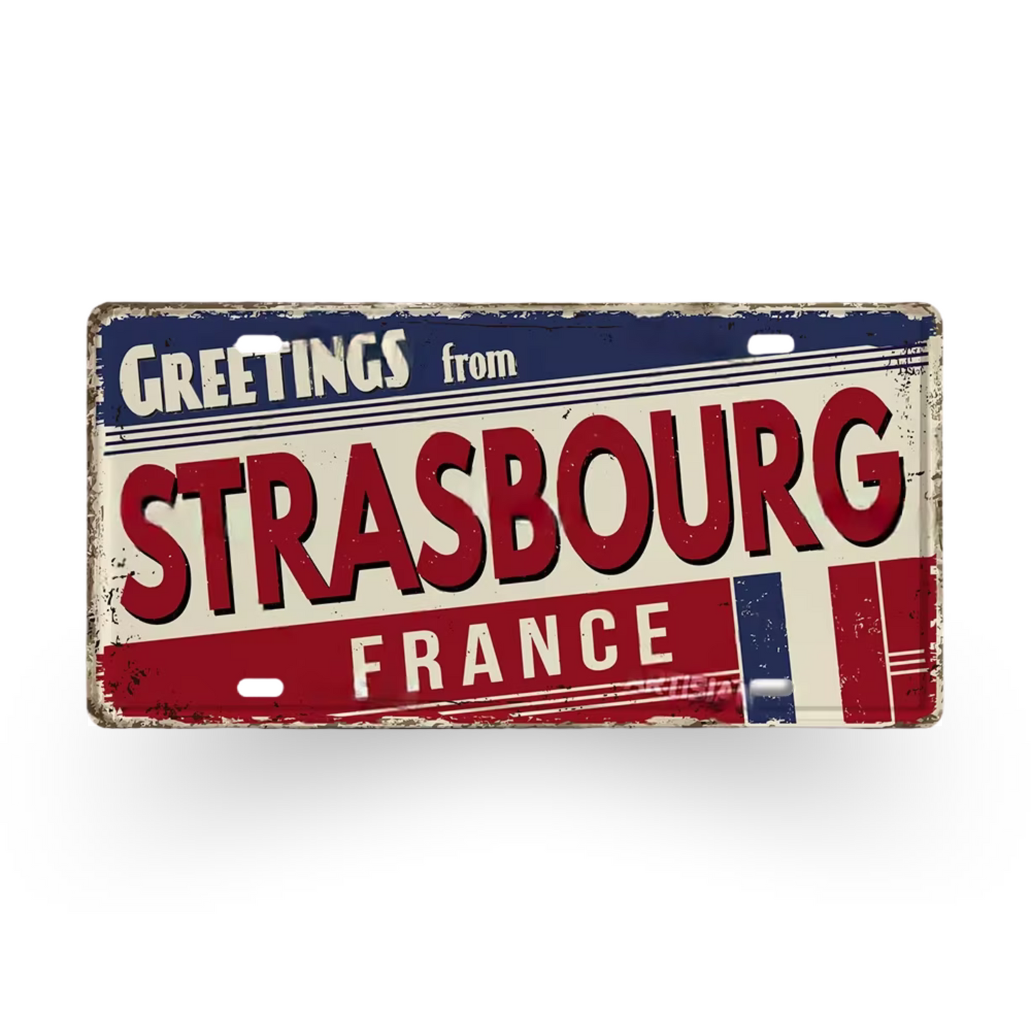 France & Switzerland License Plate Metal Sign • French Swiss City State Province Decorative Plaque Wall Hanging • Euro Trip Gift Souvenir • Papagaio Studio Online Shop