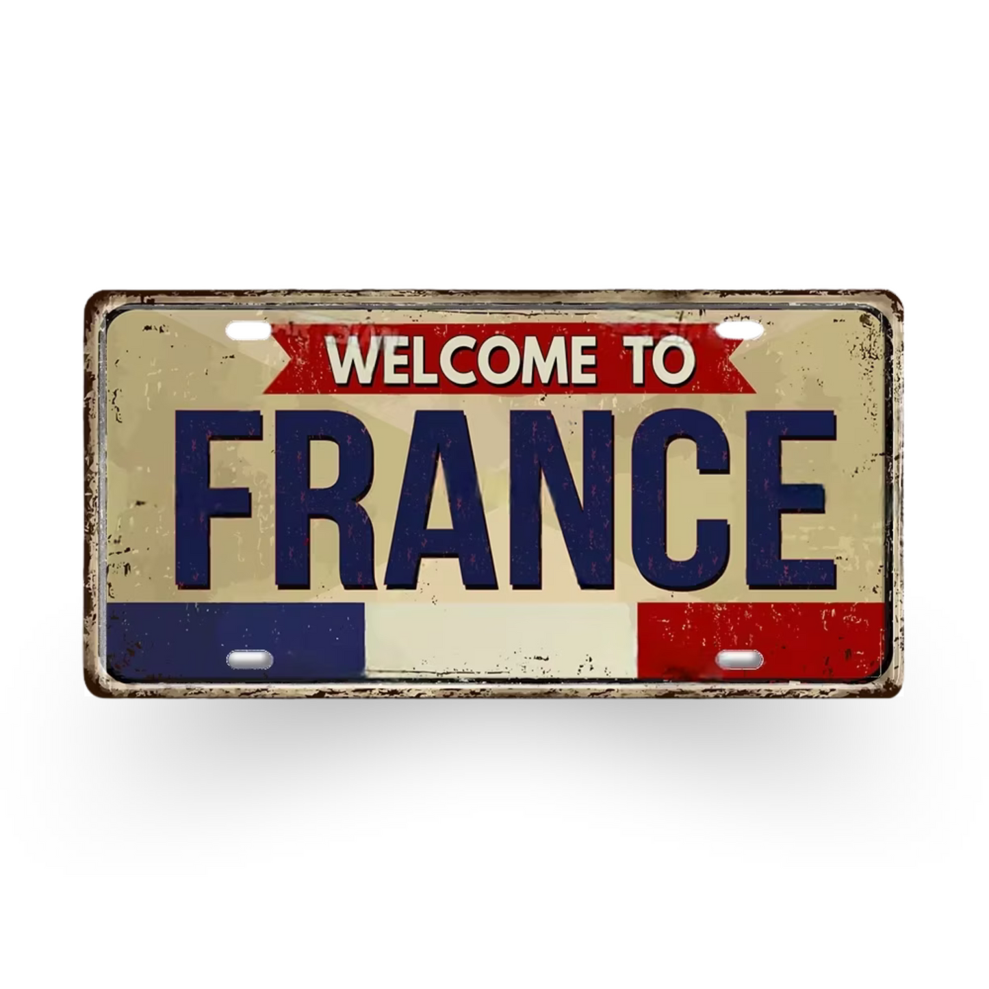 France & Switzerland License Plate Metal Sign • French Swiss City State Province Decorative Plaque Wall Hanging • Euro Trip Gift Souvenir • Papagaio Studio Online Shop