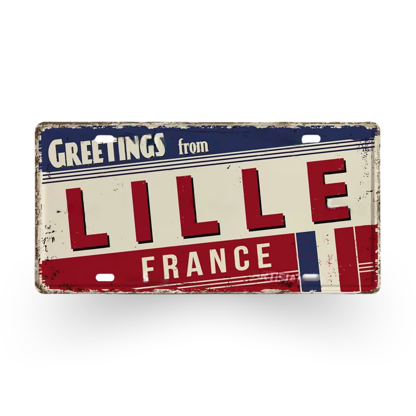 France & Switzerland License Plate Metal Sign • French Swiss City State Province Decorative Plaque Wall Hanging • Euro Trip Gift Souvenir • Papagaio Studio Online Shop