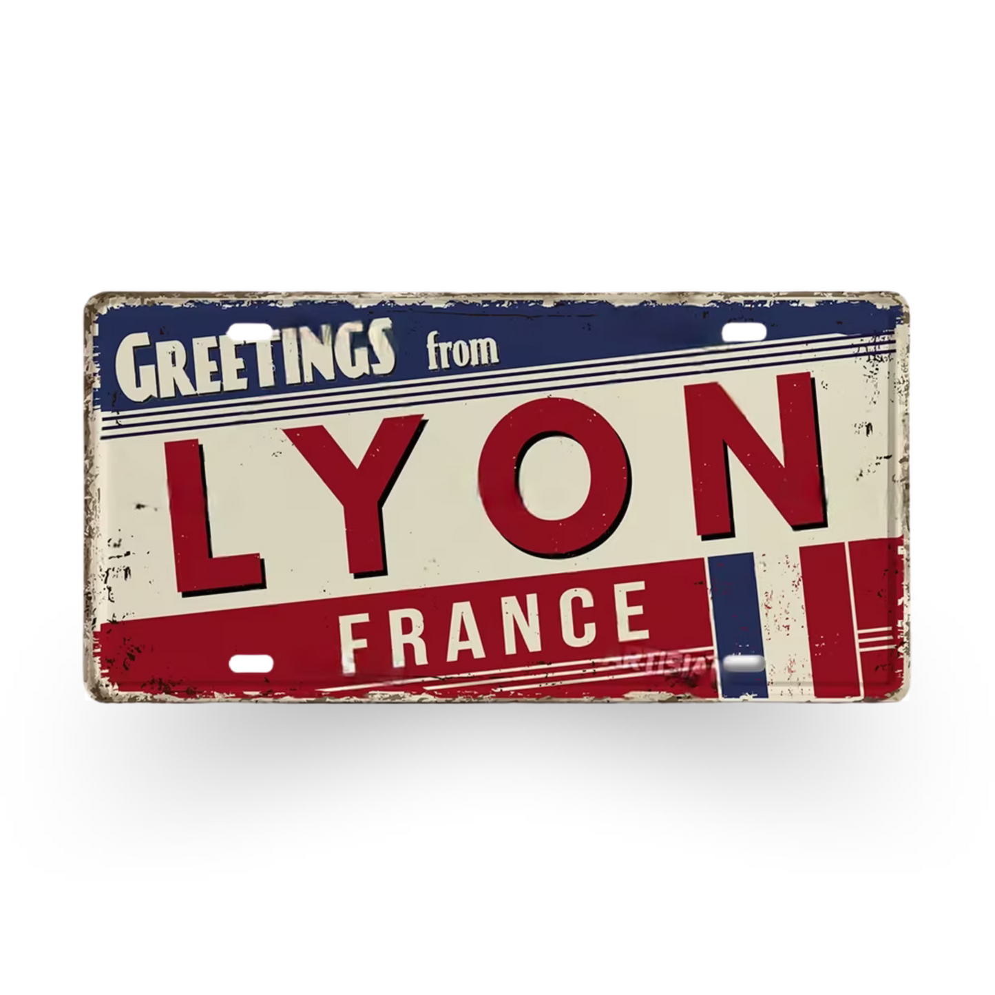 France & Switzerland License Plate Metal Sign • French Swiss City State Province Decorative Plaque Wall Hanging • Euro Trip Gift Souvenir • Papagaio Studio Online Shop