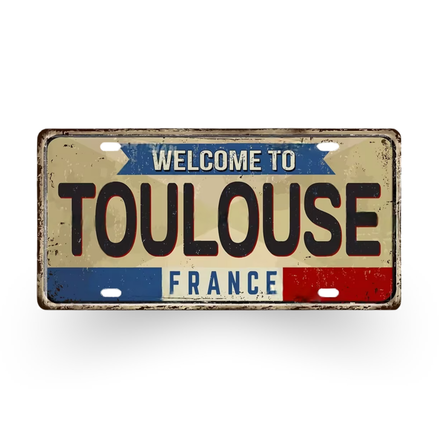 France & Switzerland License Plate Metal Sign • French Swiss City State Province Decorative Plaque Wall Hanging • Euro Trip Gift Souvenir • Papagaio Studio Online Shop