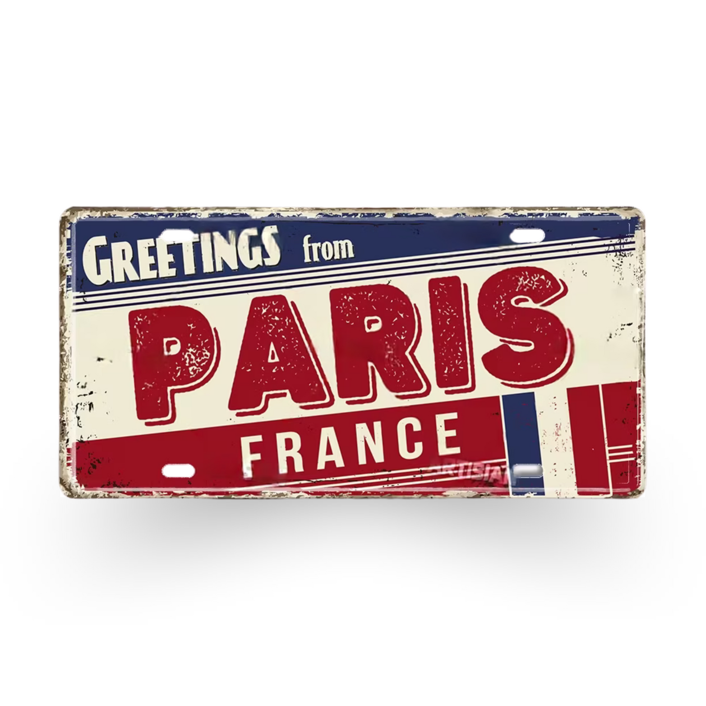 France & Switzerland License Plate Metal Sign • French Swiss City State Province Decorative Plaque Wall Hanging • Euro Trip Gift Souvenir • Papagaio Studio Online Shop