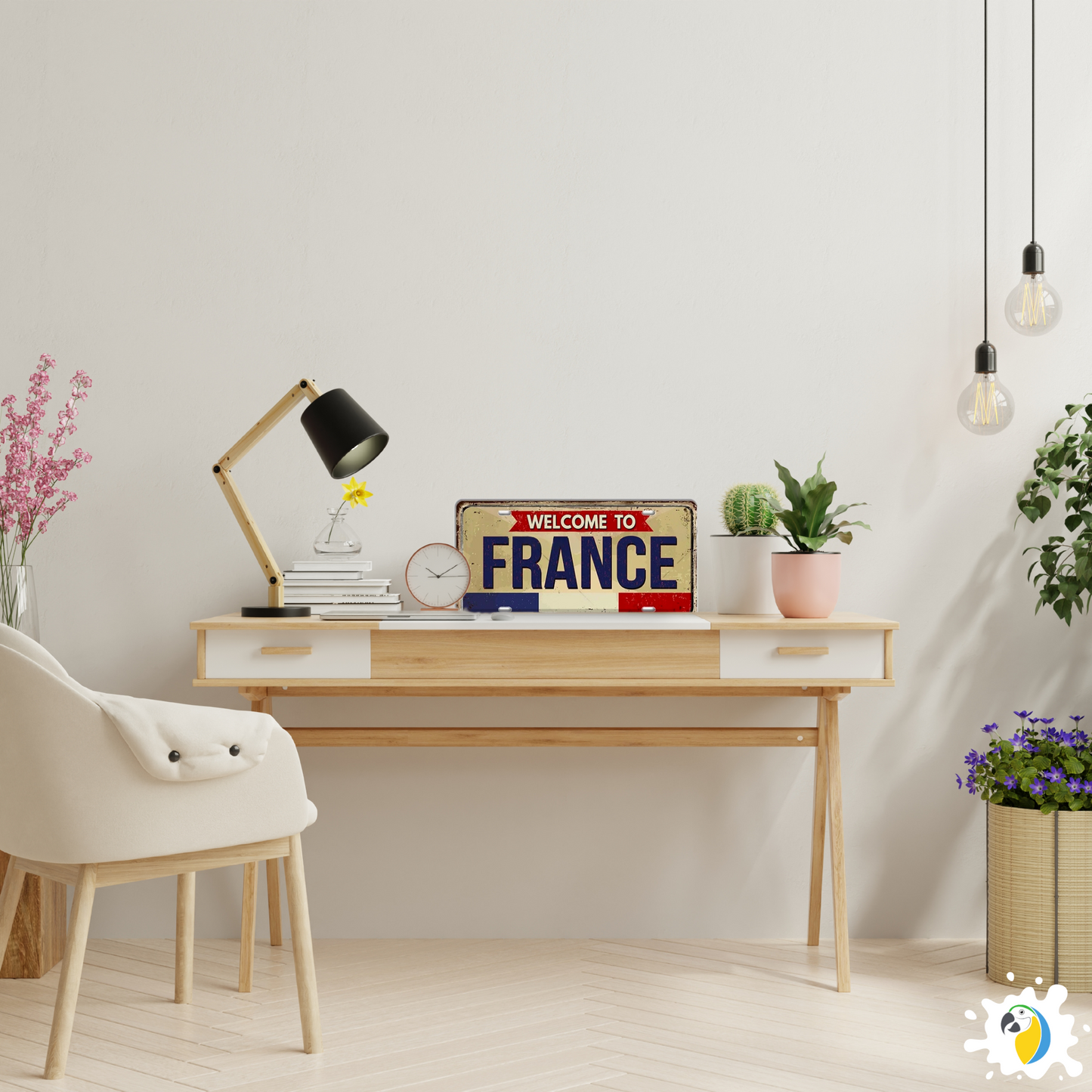 France & Switzerland License Plate Metal Sign • French Swiss City State Province Decorative Plaque Wall Hanging • Euro Trip Gift Souvenir • Papagaio Studio Online Shop