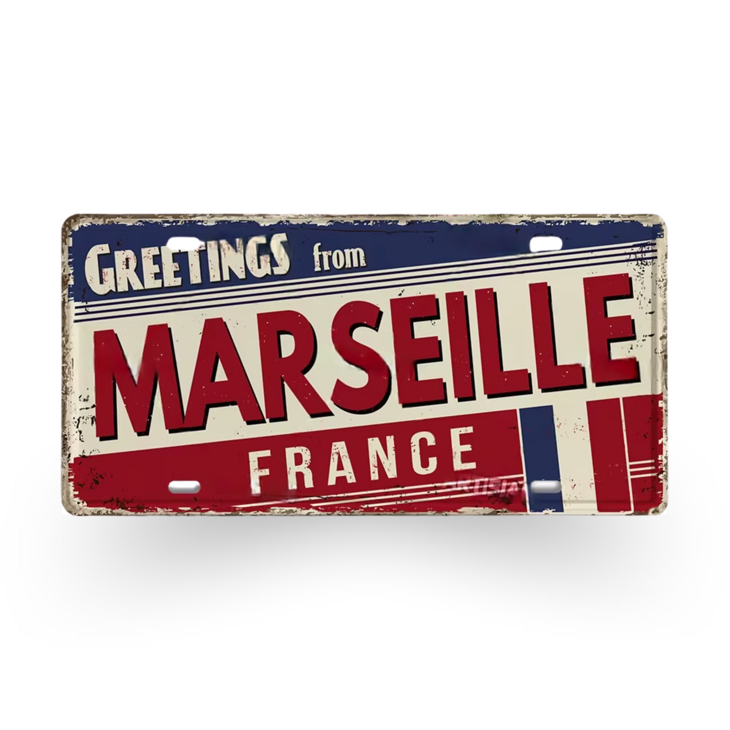 France & Switzerland License Plate Metal Sign • French Swiss City State Province Decorative Plaque Wall Hanging • Euro Trip Gift Souvenir • Papagaio Studio Online Shop