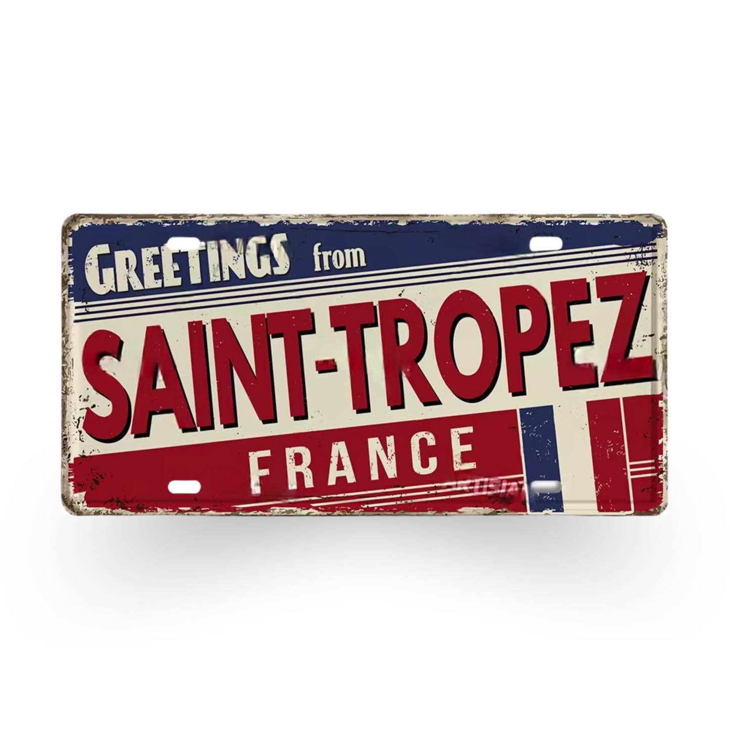 France & Switzerland License Plate Metal Sign • French Swiss City State Province Decorative Plaque Wall Hanging • Euro Trip Gift Souvenir • Papagaio Studio Online Shop