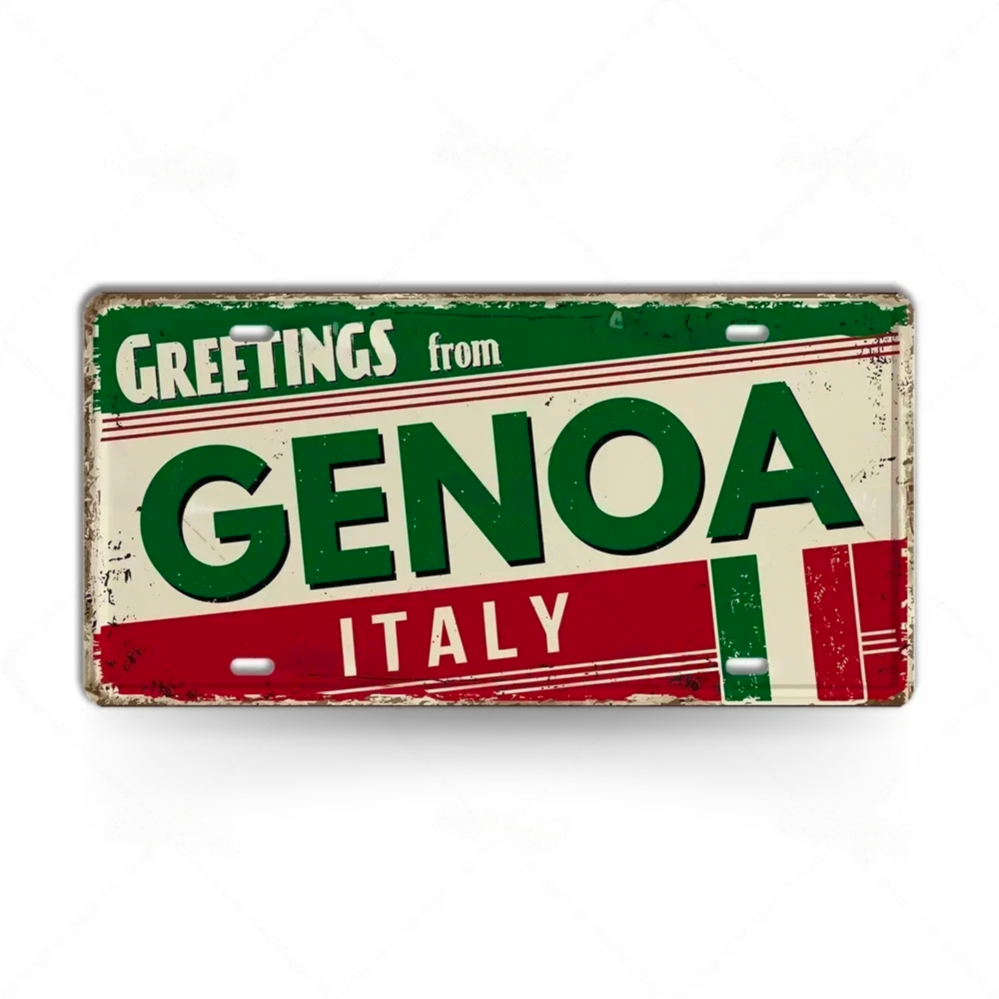 Italy City License Plate • Greetings From Italian Cities Metal Print •