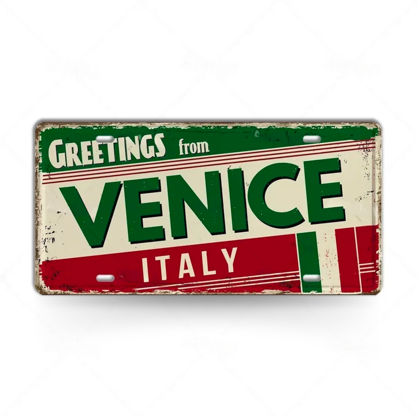Italy City License Plate • Greetings From Italian Cities Metal Print •