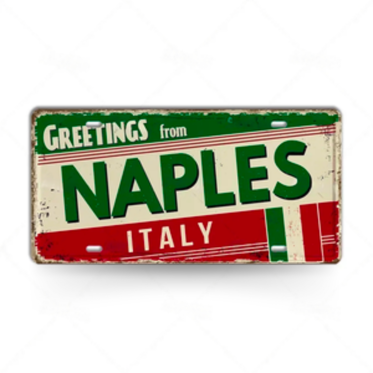 Italy City License Plate • Greetings From Italian Cities Metal Print •
