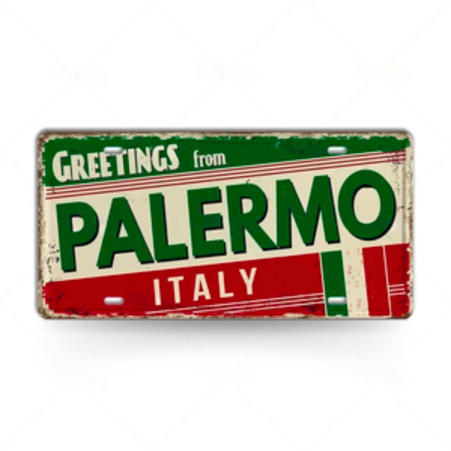 Italy City License Plate • Greetings From Italian Cities Metal Print •