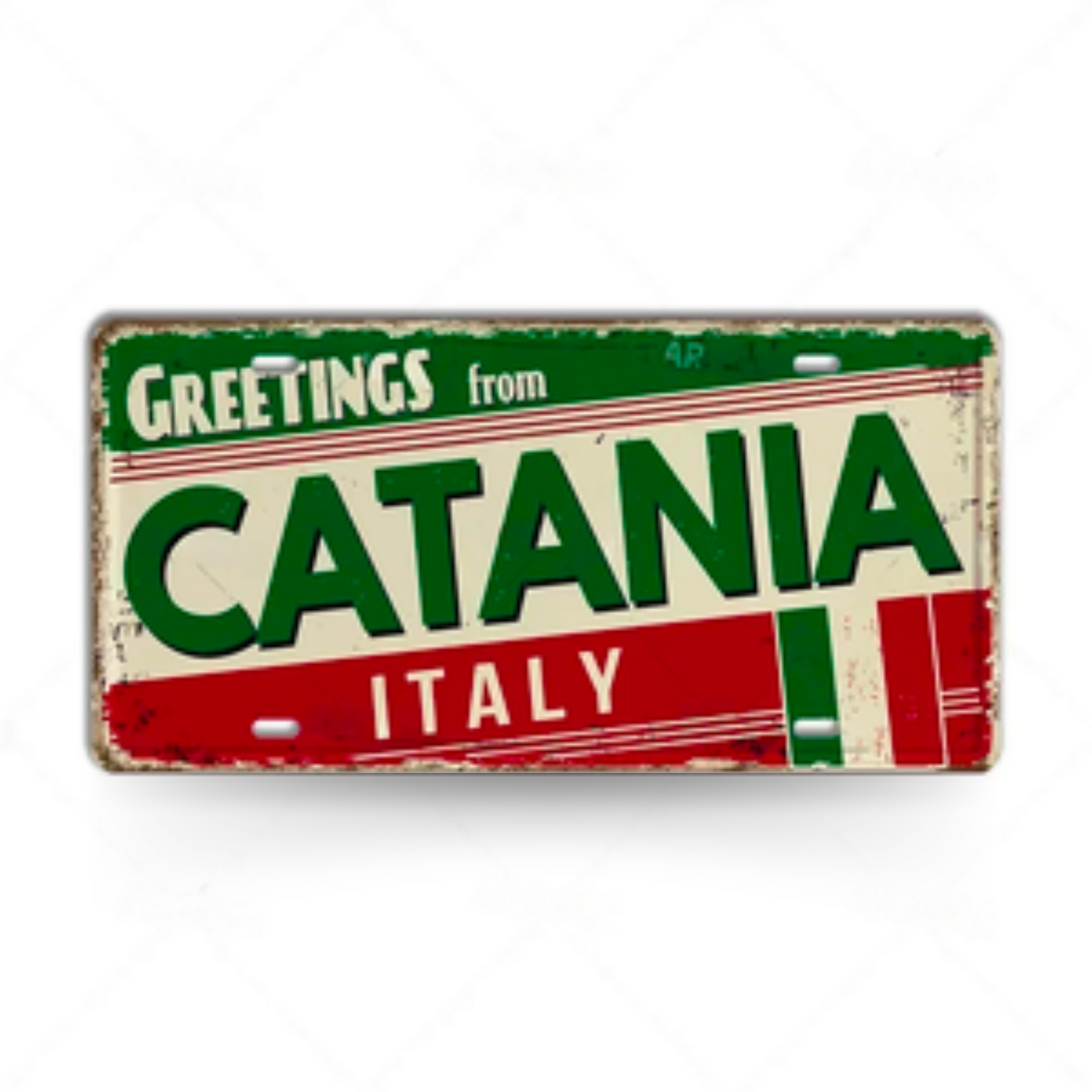 Italy City License Plate • Greetings From Italian Cities Metal Print •