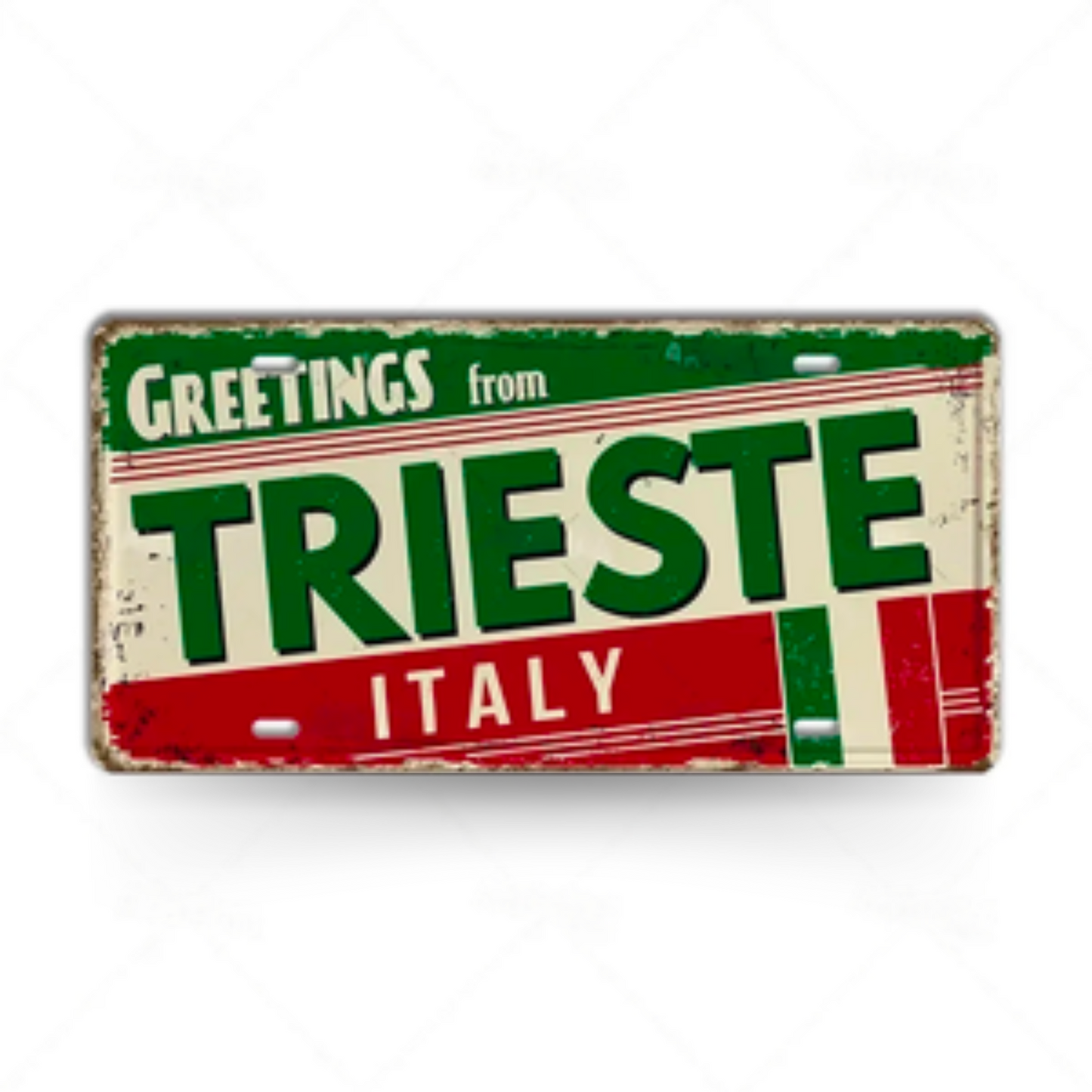 Italy City License Plate • Greetings From Italian Cities Metal Print •