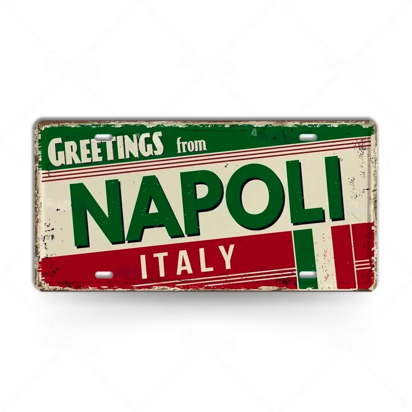 Italy City License Plate • Greetings From Italian Cities Metal Print •