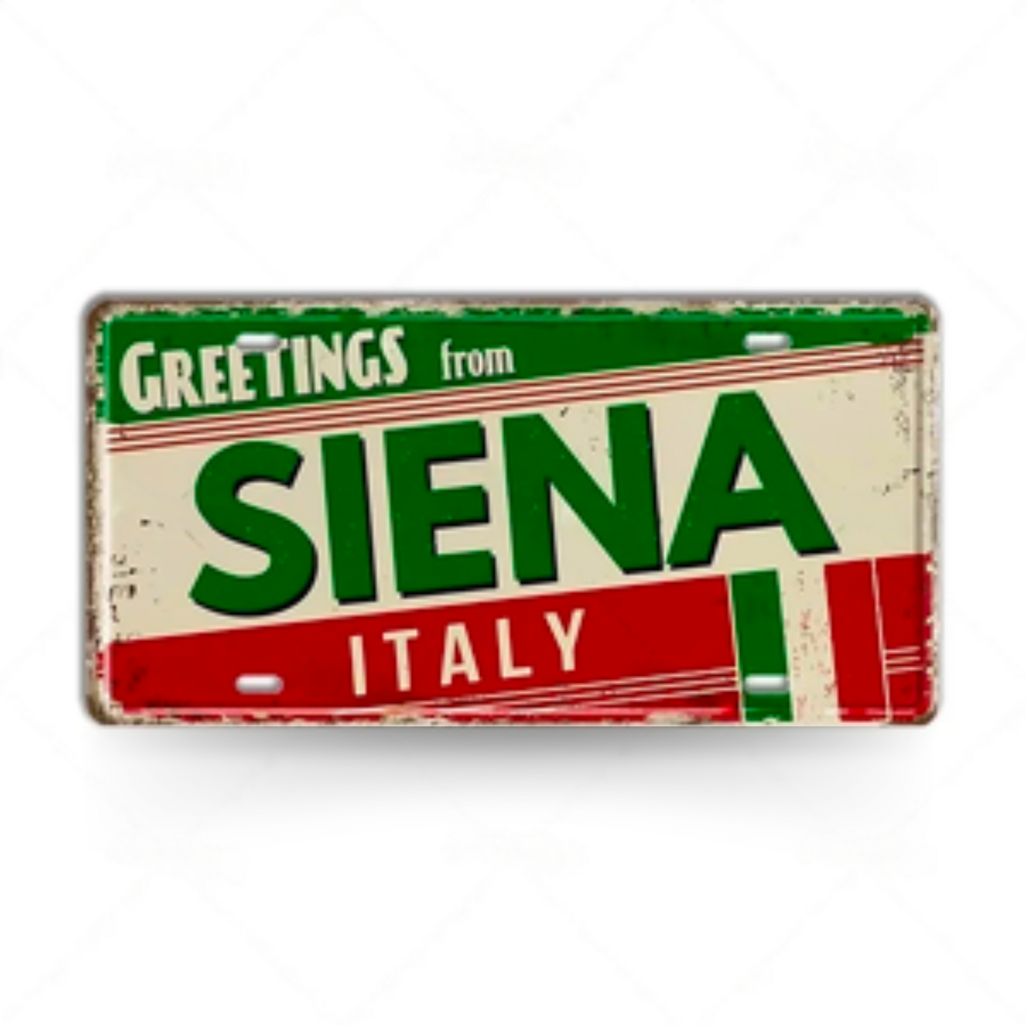 Italy City License Plate • Greetings From Italian Cities Metal Print •