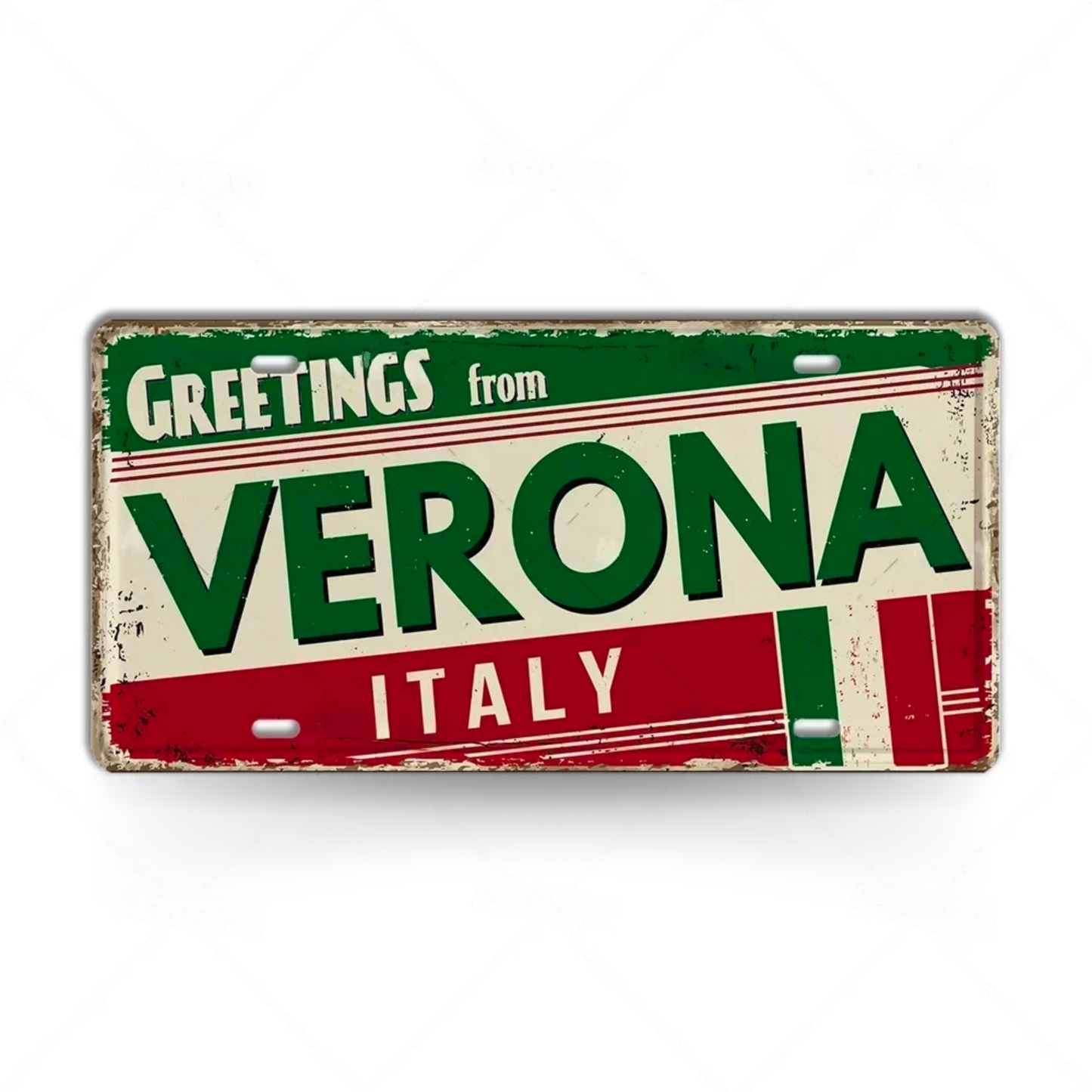 Italy City License Plate • Greetings From Italian Cities Metal Print •