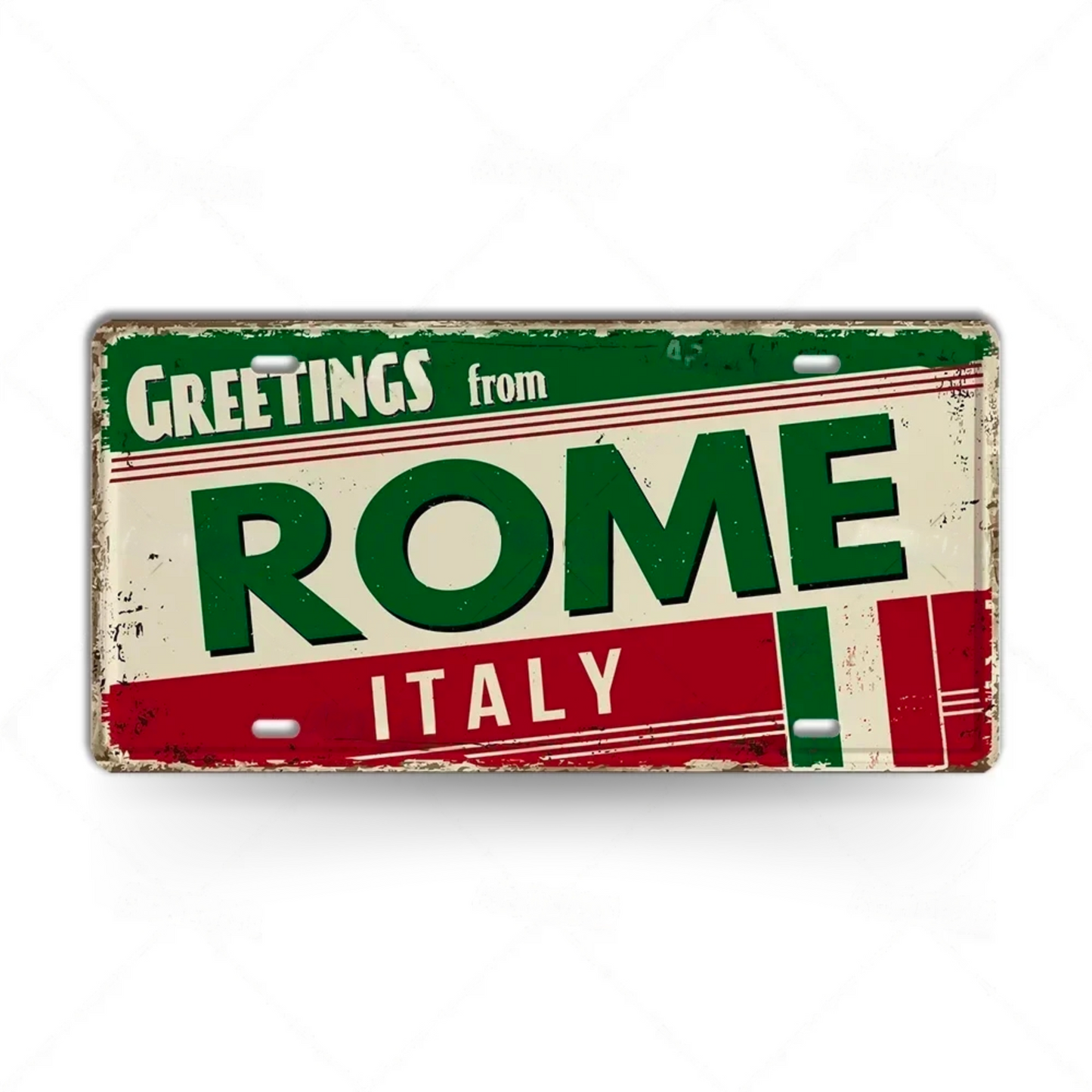 Italy City License Plate • Greetings From Italian Cities Metal Print •