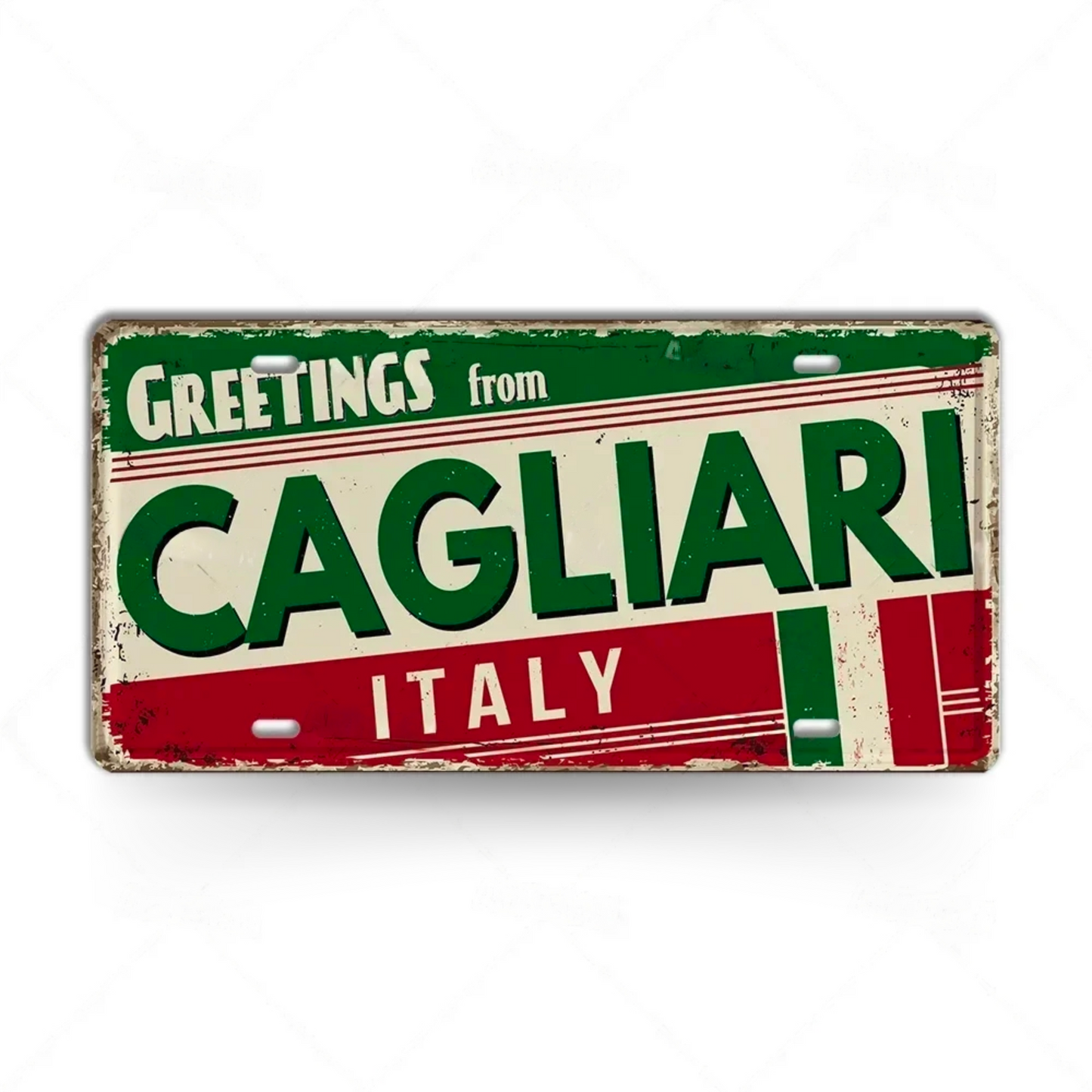 Italy City License Plate • Greetings From Italian Cities Metal Print •