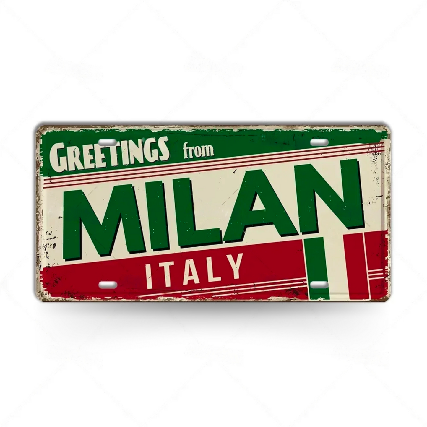 Italy City License Plate • Greetings From Italian Cities Metal Print •