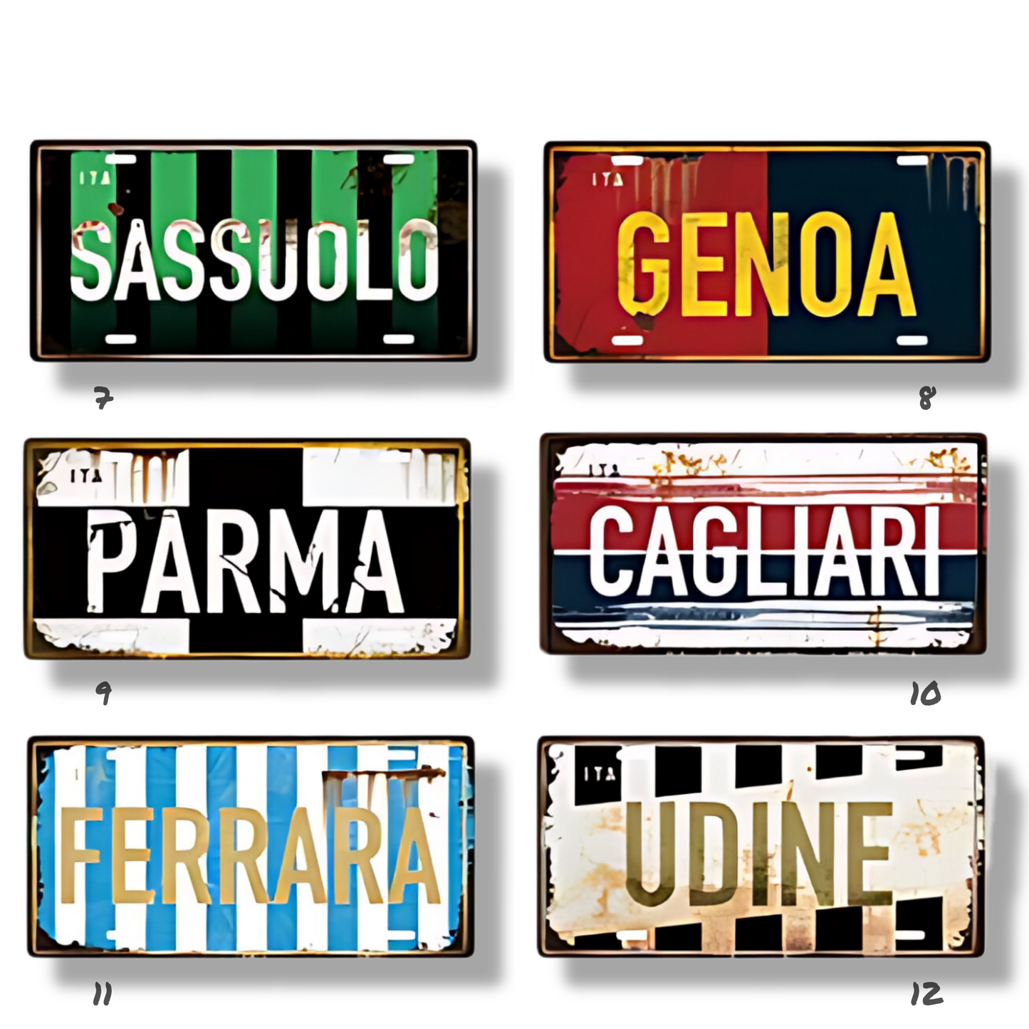 Italy City Tin Sign, Rome Milan Verona Florence License Plate For Shabby Chic Wall Decor, Eurotrip Souvenir Gift For Travelers • Papagaio Studio Home Decor Shop