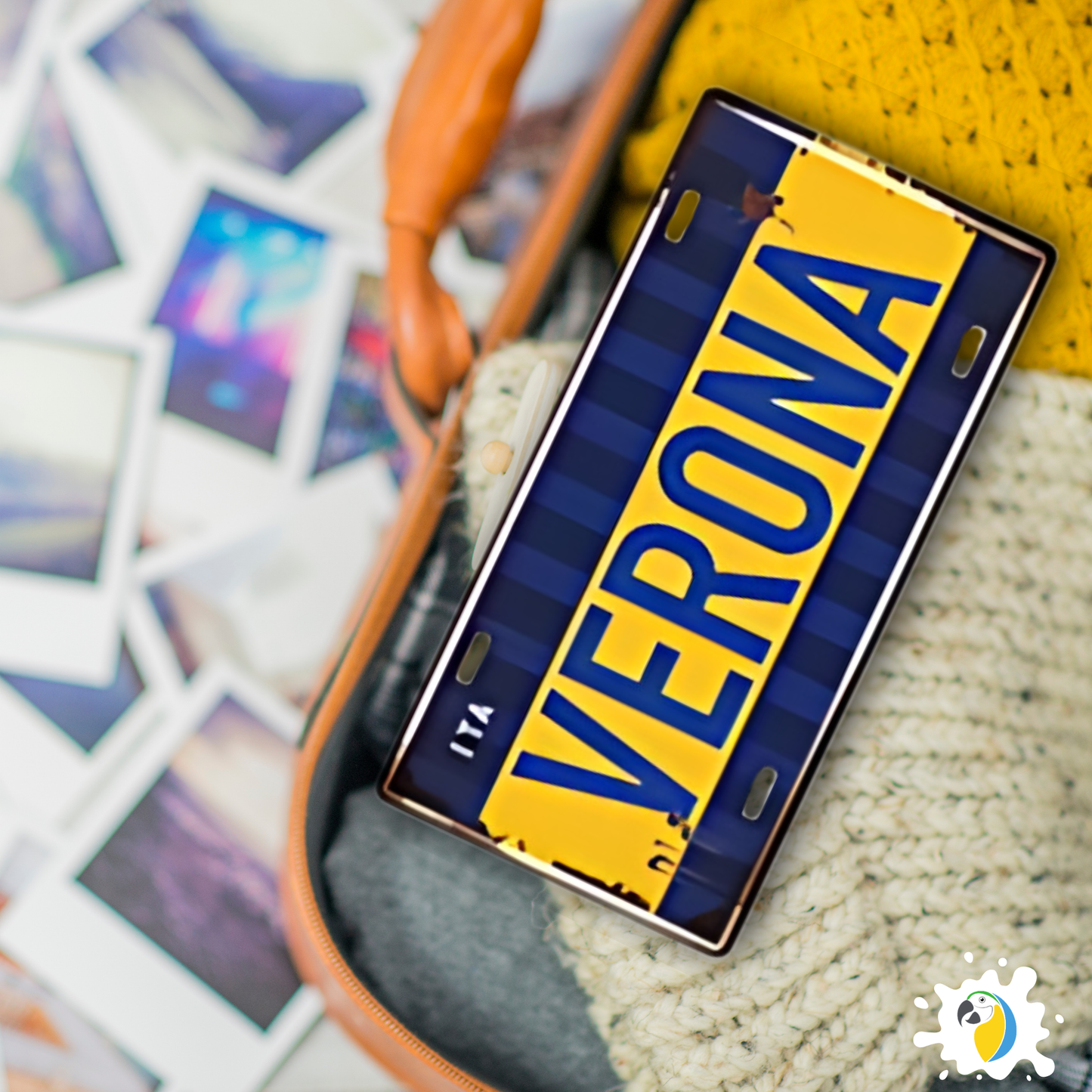 Italy City Tin Sign, Rome Milan Verona Florence License Plate For Shabby Chic Wall Decor, Eurotrip Souvenir Gift For Travelers • Papagaio Studio Home Decor Shop