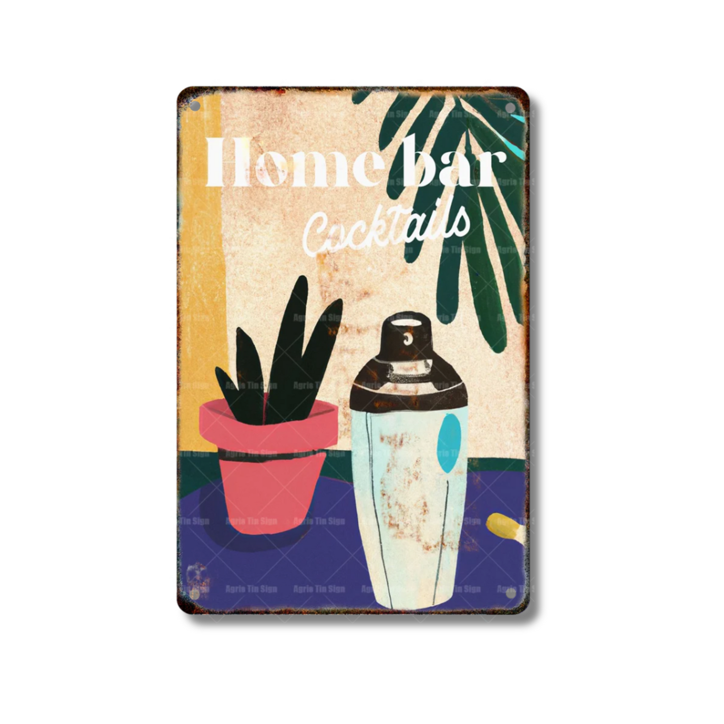 Classical Cocktail Metal Print, Caipirinha, Gin & Tonic, Aperol Vintage Tin Sign • Papagaio Studio Decor Shop