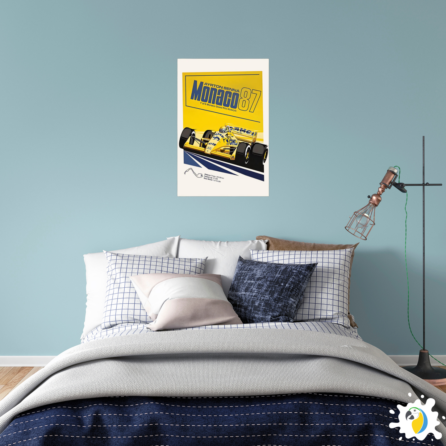 Ayrton Senna Monaco 1987 Grand Prix Victory - Self-Adhesive Poster