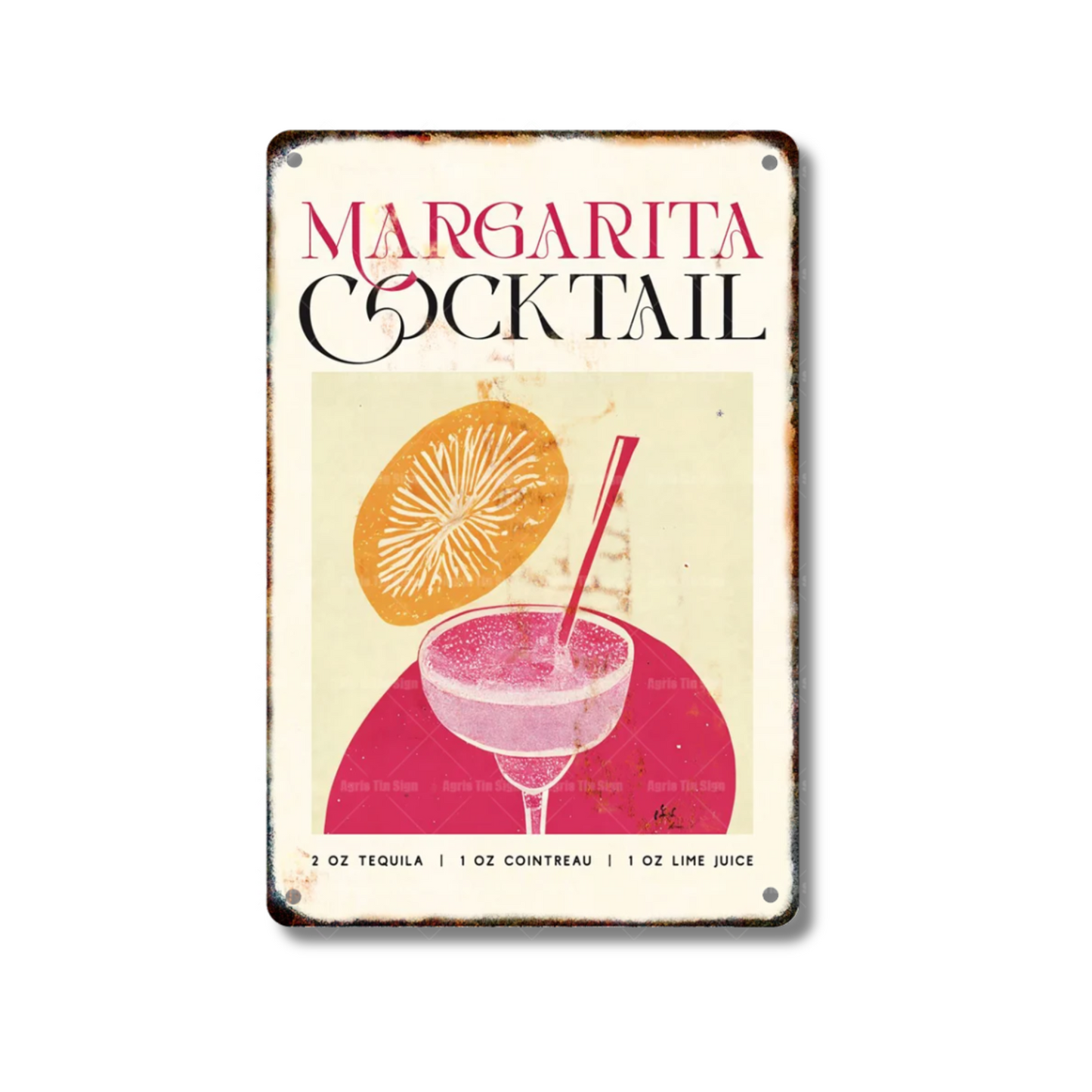 Classical Cocktail Metal Print, Caipirinha, Gin & Tonic, Aperol Vintage Tin Sign • Papagaio Studio Decor Shop