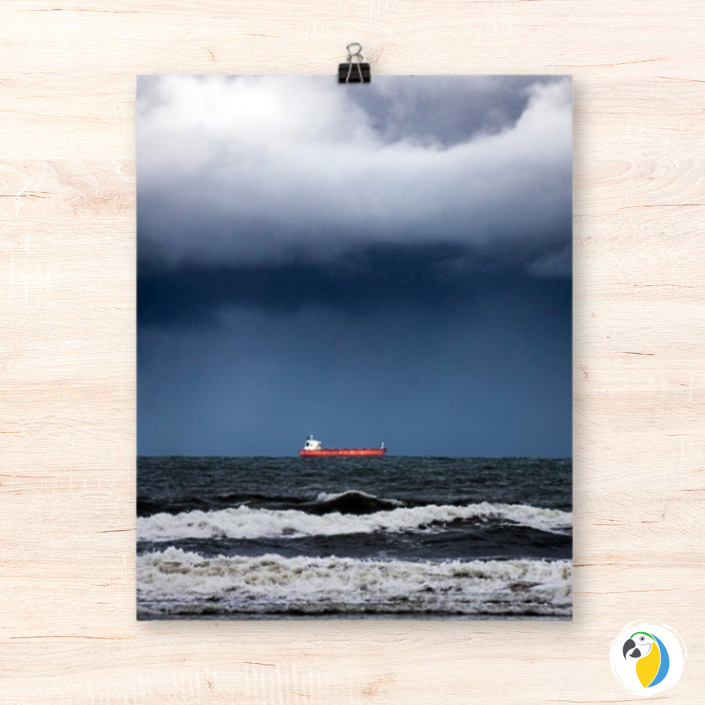 Ocean Photography • Brazil Santos Port In São Paulo Cruise Ship Nautical Art • Brazilian Rain Seaside Beach Cold Colors Fine-Art Print • Papagaio Studio