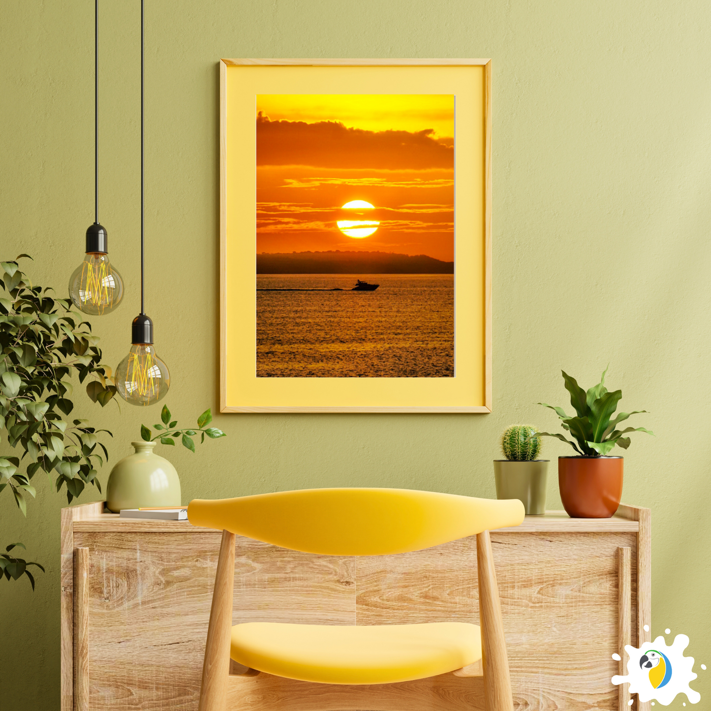 Photograph Of A Sunset Over The Amazon River In Brazil • Sunny Nautical Photo Poster • Brazilian Warm Colors Photography Fine-Art Print • Papagaio Studio Shop