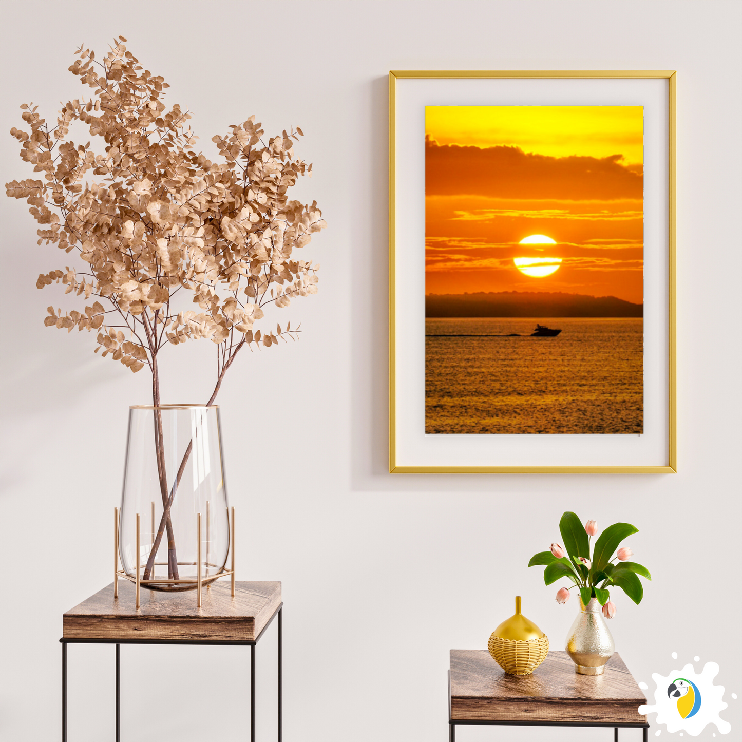 Photograph Of A Sunset Over The Amazon River In Brazil • Sunny Nautical Photo Poster • Brazilian Warm Colors Photography Fine-Art Print • Papagaio Studio Shop