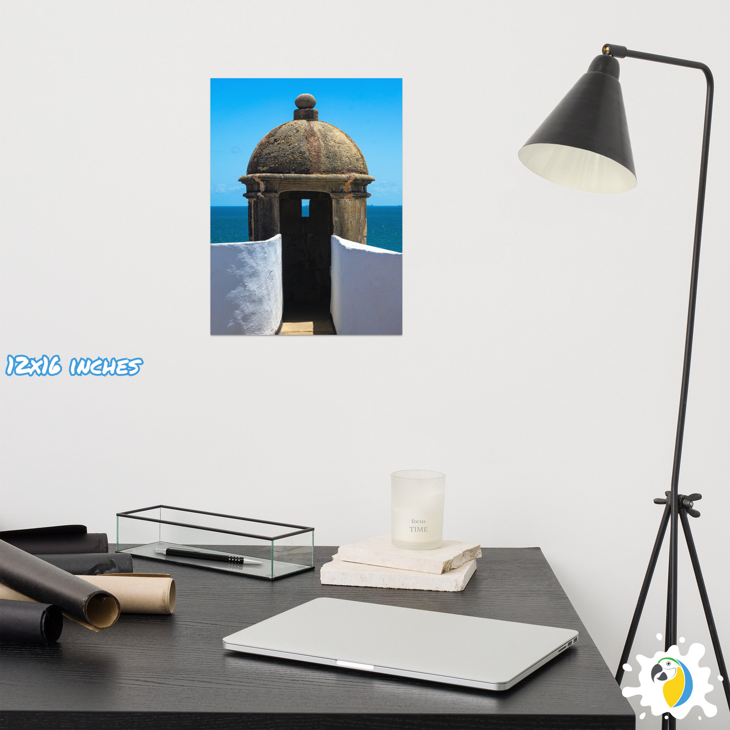 Photography Poster Of Portuguese Fortress In Salvador Bahia Brazil • Ocean White & Blue Digital Photo Paper Print • Gift For Brazilian • Papagaio Studio Shop