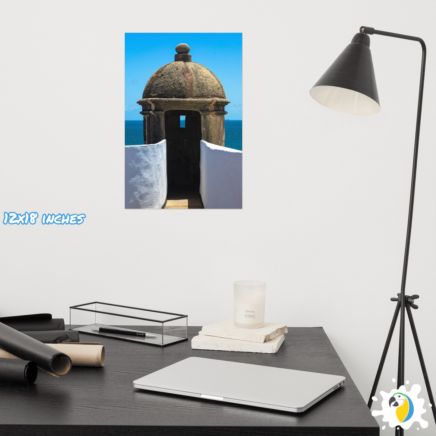 Photography Poster Of Portuguese Fortress In Salvador Bahia Brazil • Ocean White & Blue Digital Photo Paper Print • Gift For Brazilian • Papagaio Studio Shop