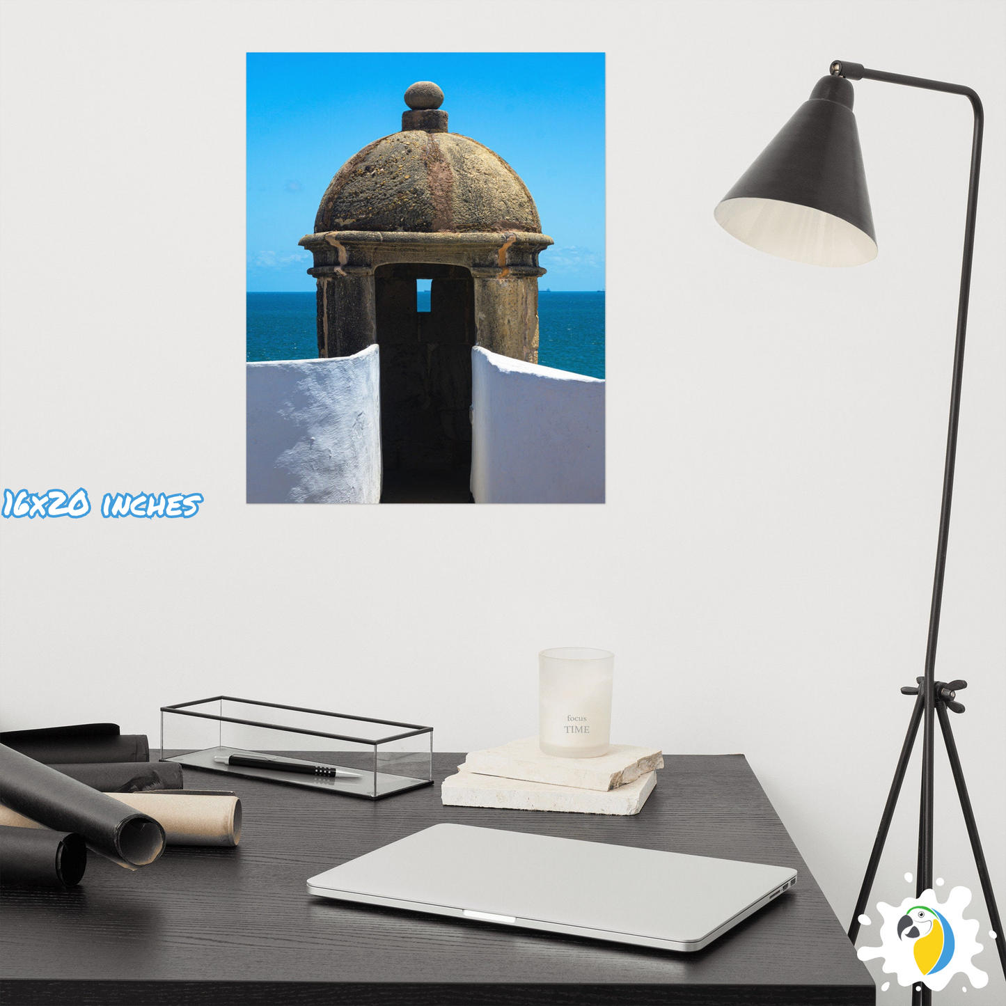 Photography Poster Of Portuguese Fortress In Salvador Bahia Brazil • Ocean White & Blue Digital Photo Paper Print • Gift For Brazilian • Papagaio Studio Shop
