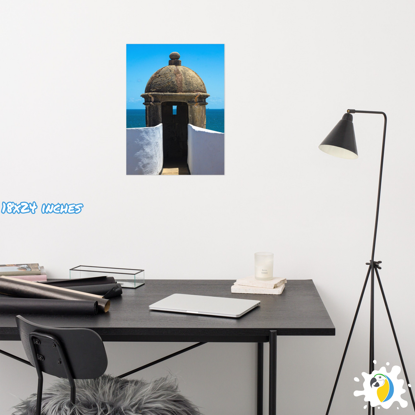 Photography Poster Of Portuguese Fortress In Salvador Bahia Brazil • Ocean White & Blue Digital Photo Paper Print • Gift For Brazilian • Papagaio Studio Shop