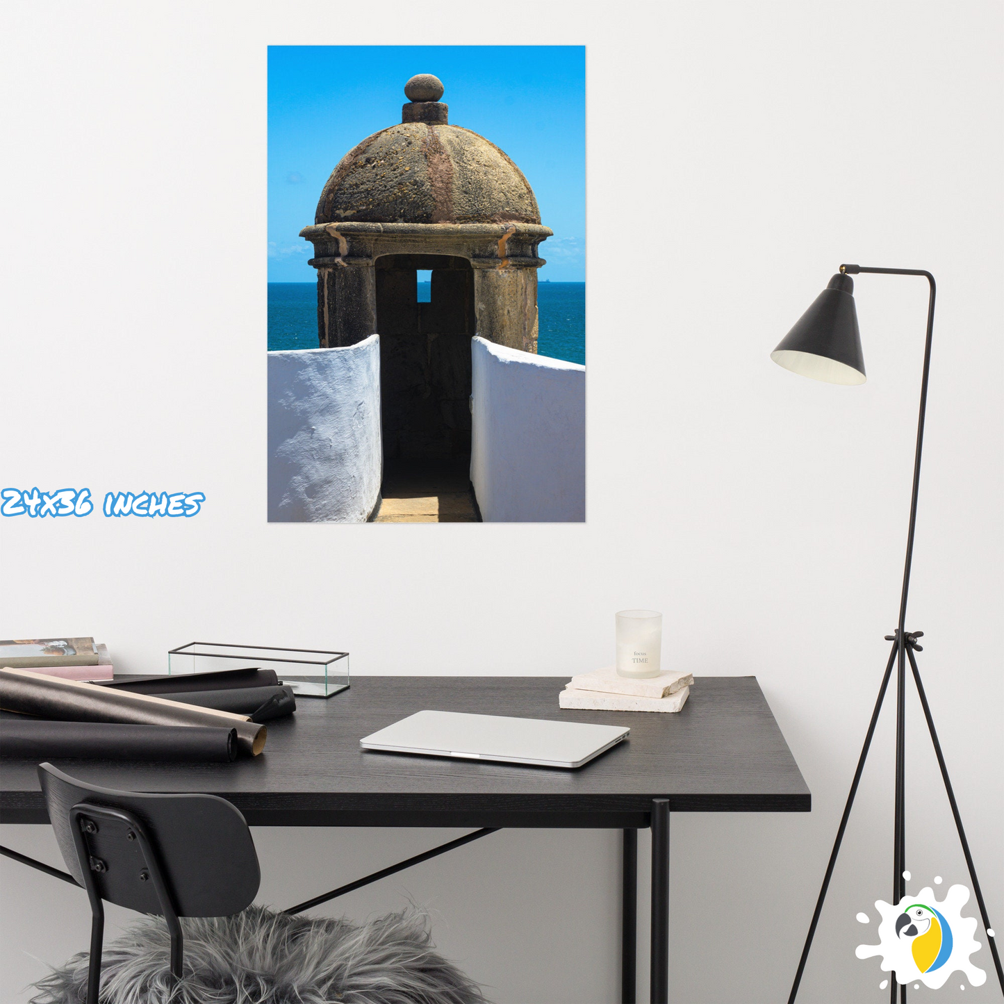 Photography Poster Of Portuguese Fortress In Salvador Bahia Brazil • Ocean White & Blue Digital Photo Paper Print • Gift For Brazilian • Papagaio Studio Shop