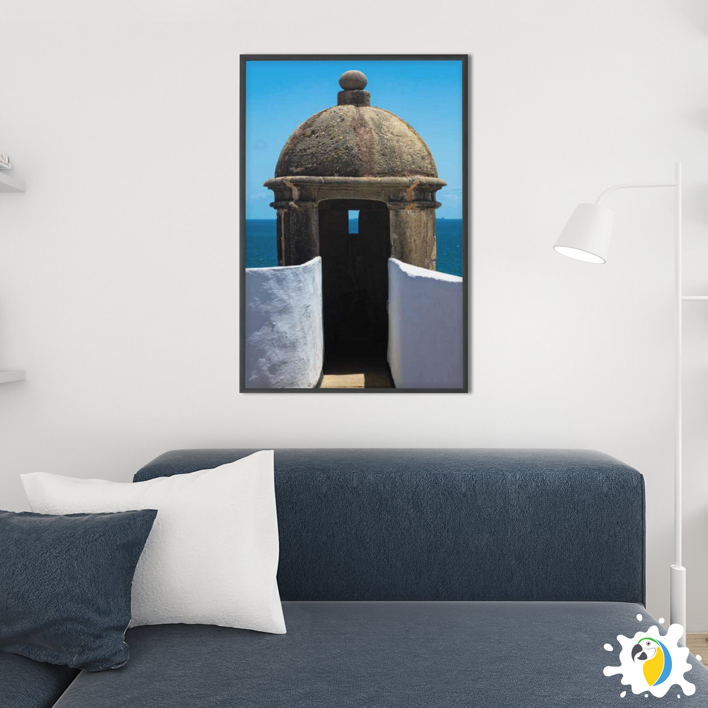 Photography Poster Of Portuguese Fortress In Salvador Bahia Brazil • Ocean White & Blue Digital Photo Paper Print • Gift For Brazilian • Papagaio Studio Shop
