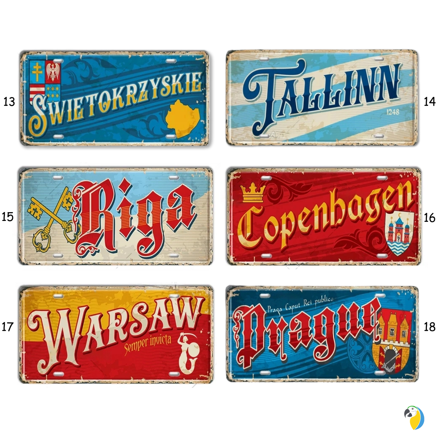 Poland Regions License Plate Metal Print • Polish City Travel Souvenir Tin Sign • Riga Tallinn Kyiv Geography & Locale Garage Bar Pub Club Hotel Wall Decor • Gift For Traveler • Papagaio Studio Decor Shop