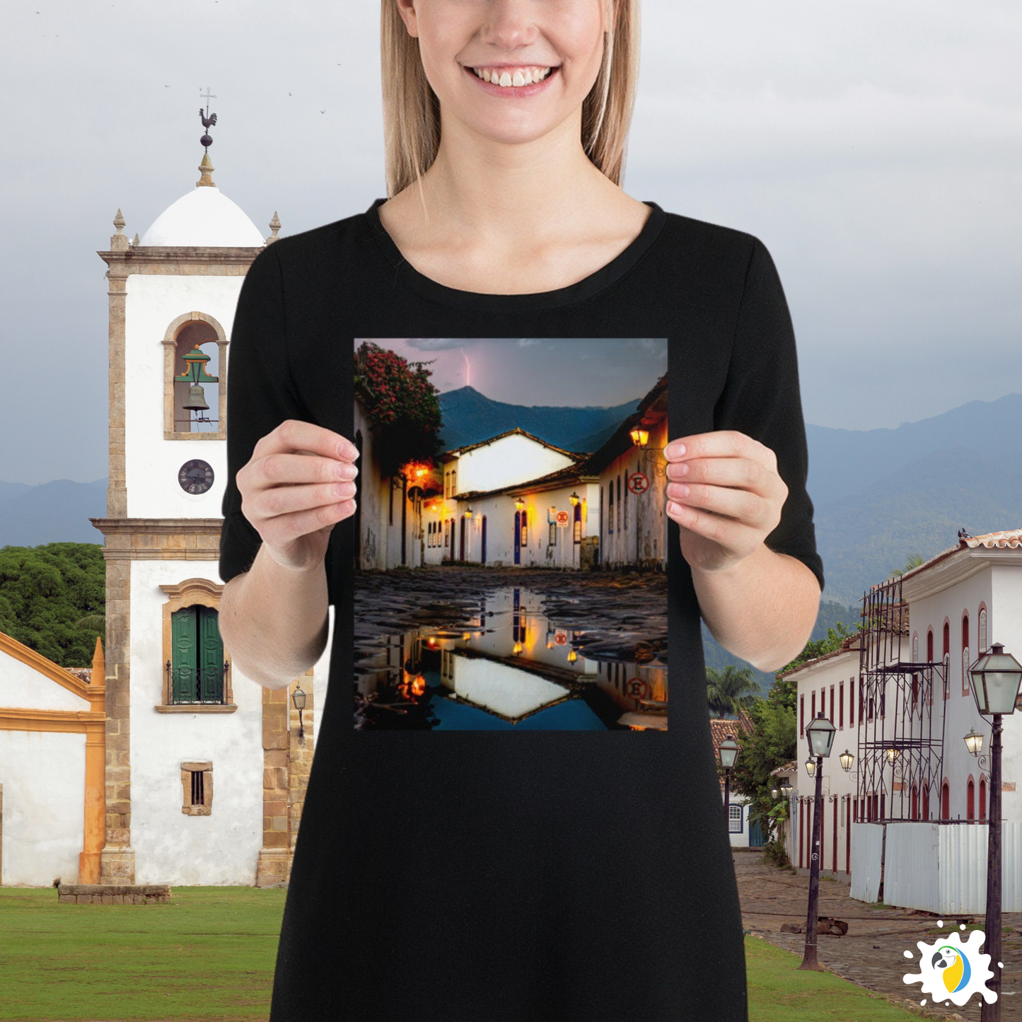 Raining Brazilian Serene Village Fine Art Photography Poster • Brazil Paraty Rio De Janeiro Landscape Urban Photography Tropical Print • Papagaio Studio Online Shop