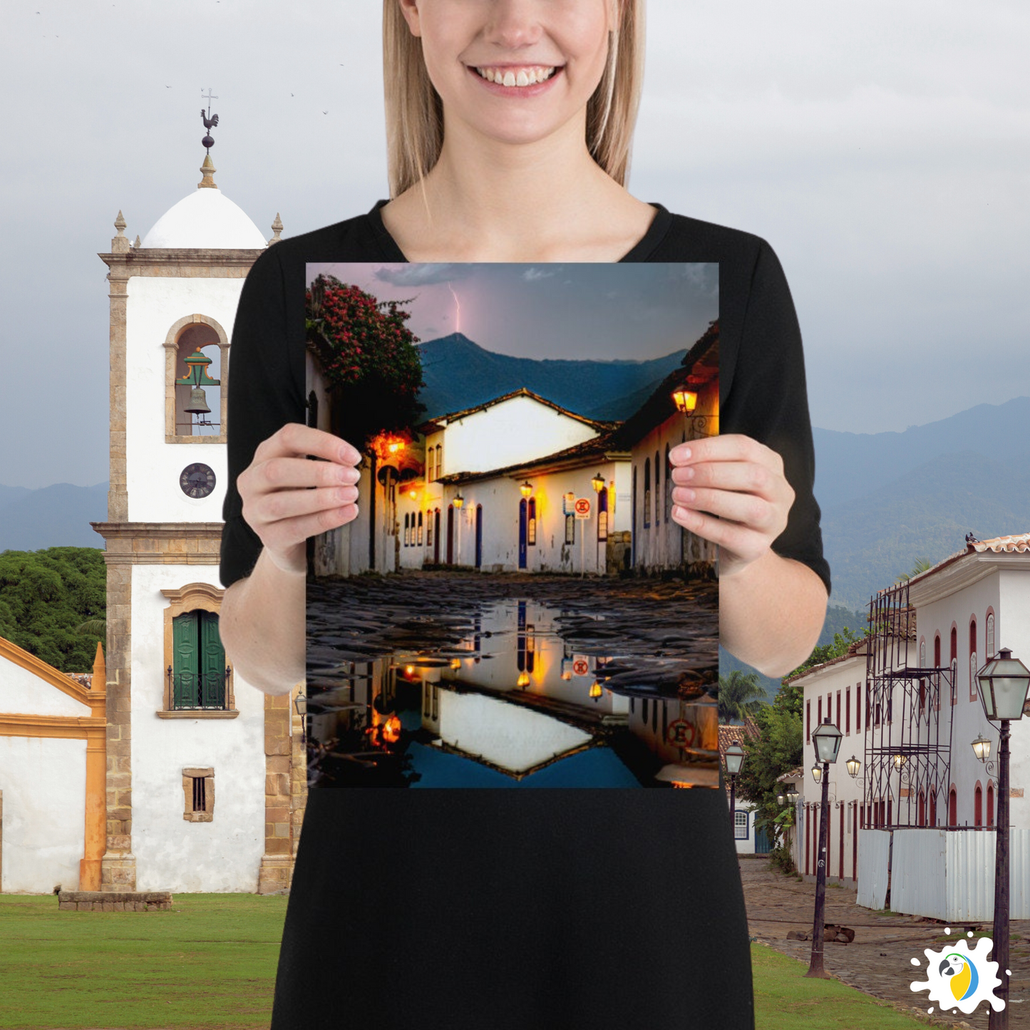 Raining Brazilian Serene Village Fine Art Photography Poster • Brazil Paraty Rio De Janeiro Landscape Urban Photography Tropical Print • Papagaio Studio Online Shop