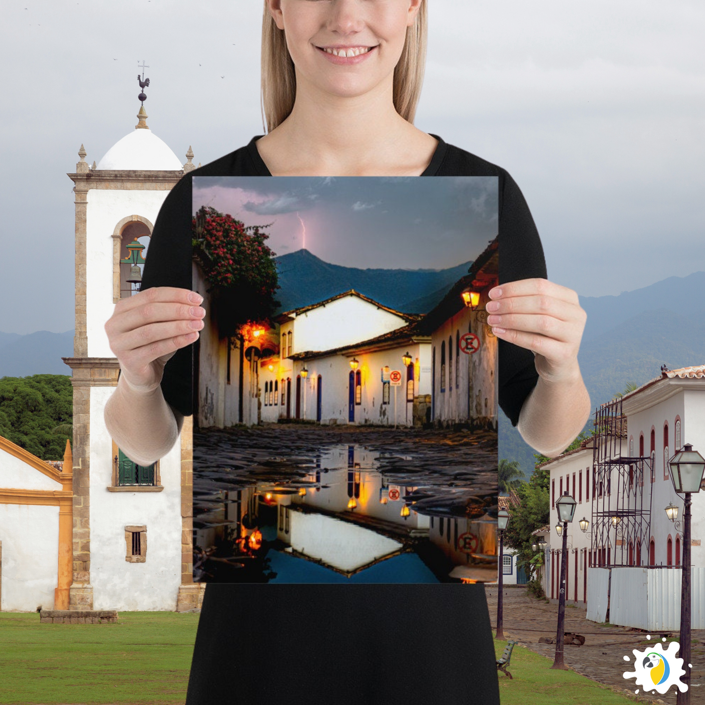 Raining Brazilian Serene Village Fine Art Photography Poster • Brazil Paraty Rio De Janeiro Landscape Urban Photography Tropical Print • Papagaio Studio Online Shop