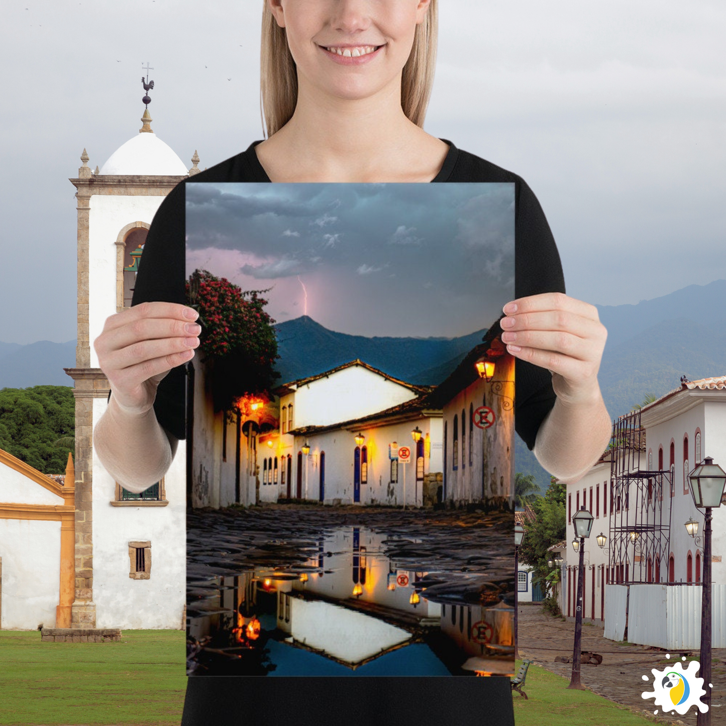 Raining Brazilian Serene Village Fine Art Photography Poster • Brazil Paraty Rio De Janeiro Landscape Urban Photography Tropical Print • Papagaio Studio Online Shop